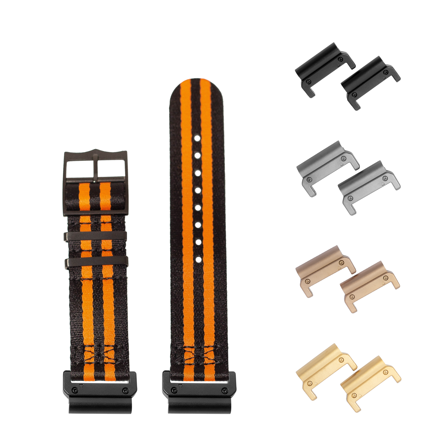 [QuickFit] Ultra Militex - Stealth Black / Orange [Black Hardware] 26mm
