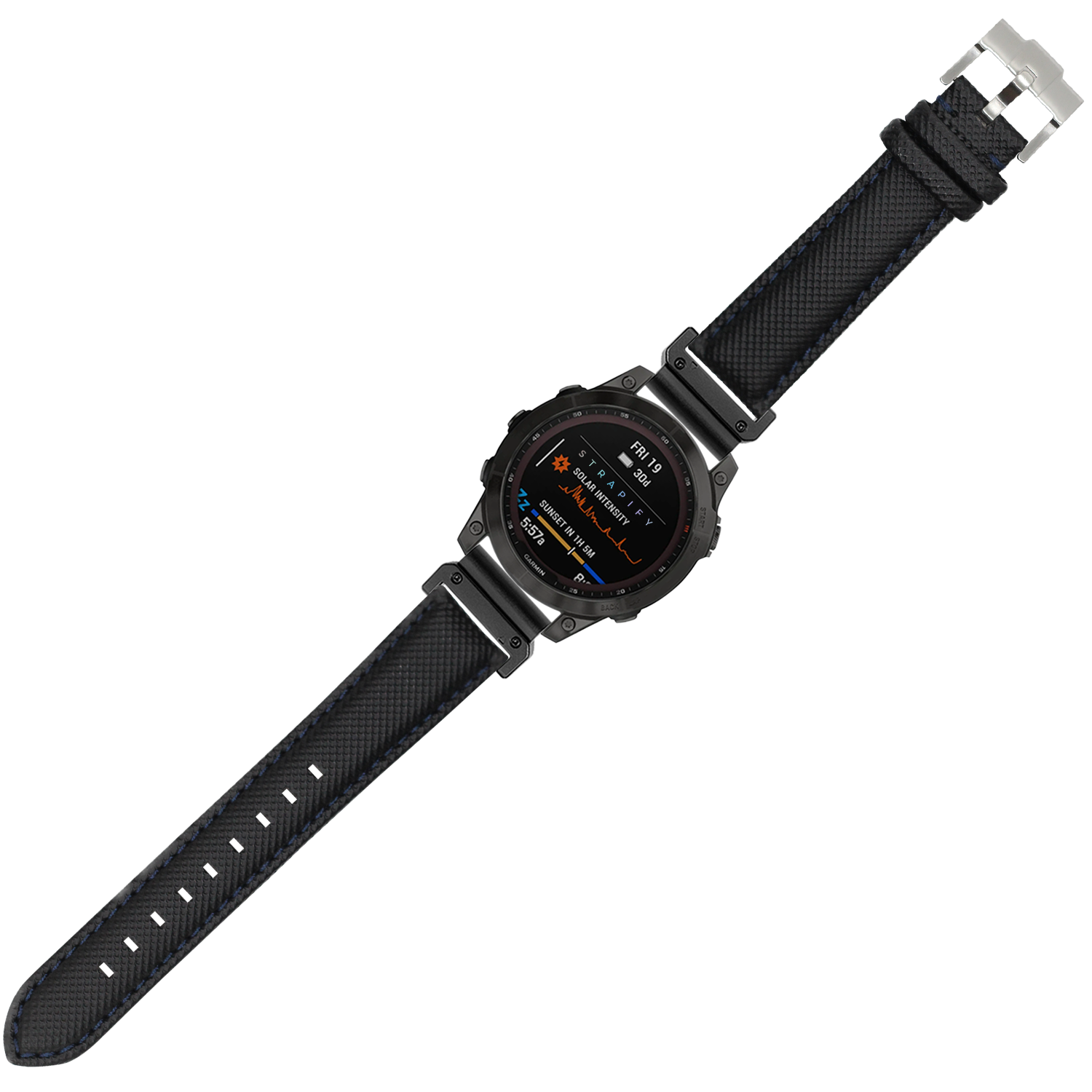[QuickFit] Sailcloth - Black | Navy Blue Stitching