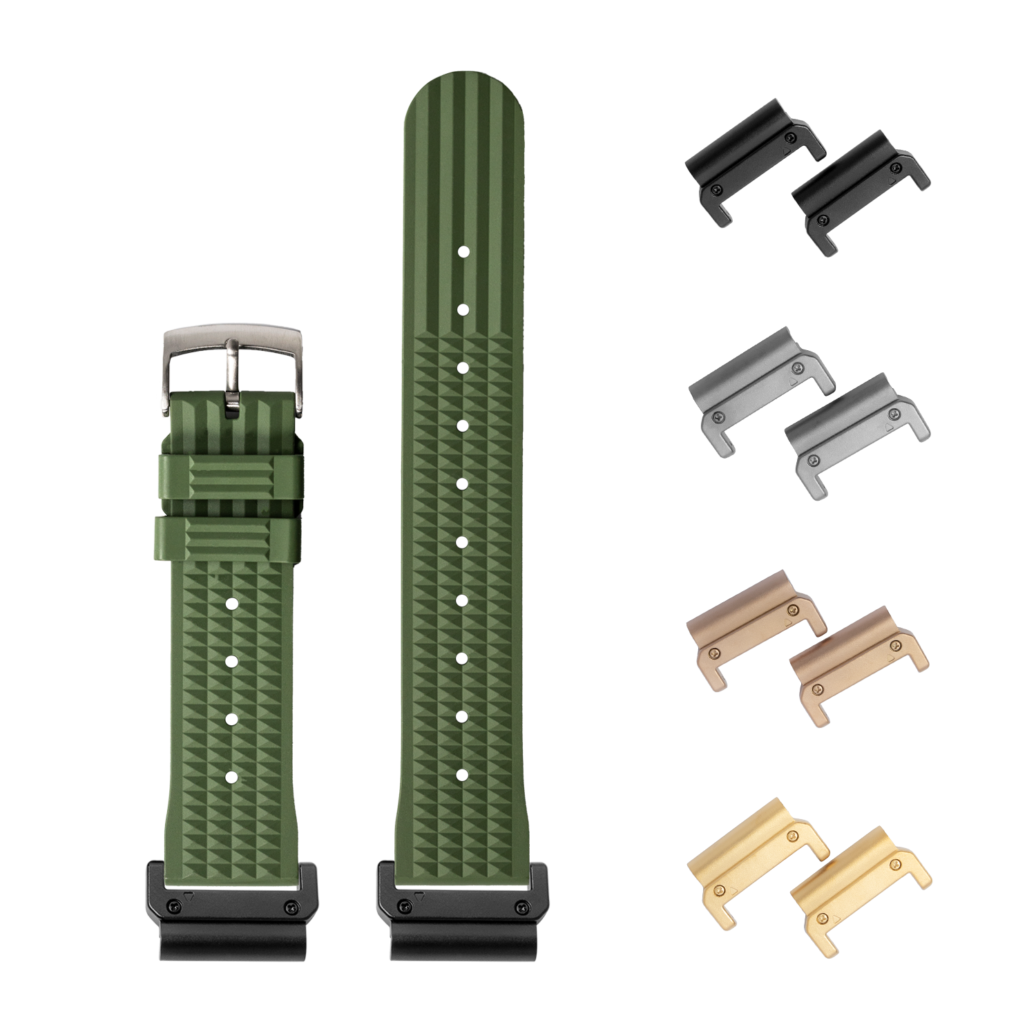 [QuickFit] King Waffle FKM Rubber - Army Green 22mm