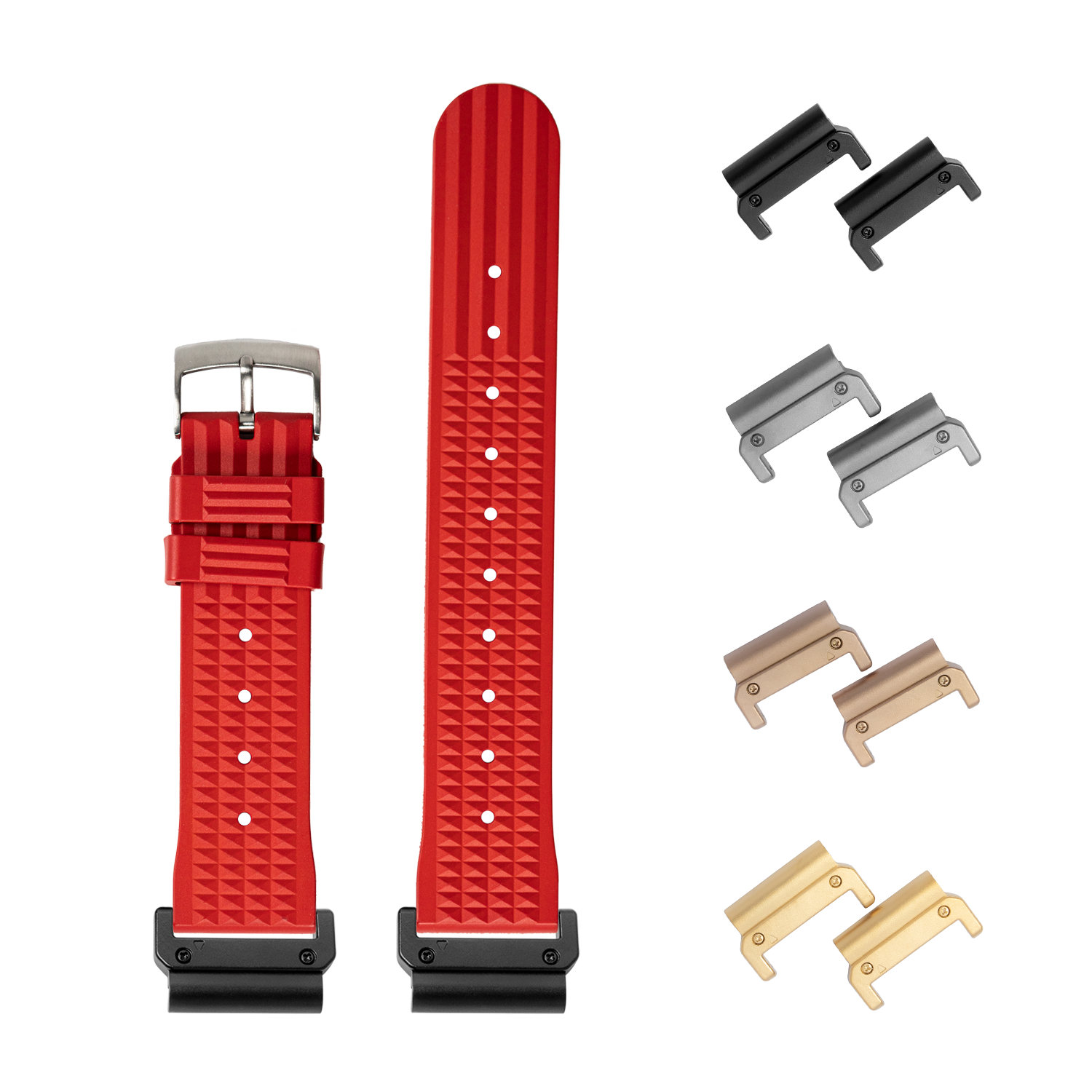 [QuickFit] King Waffle FKM Rubber - Red 22mm