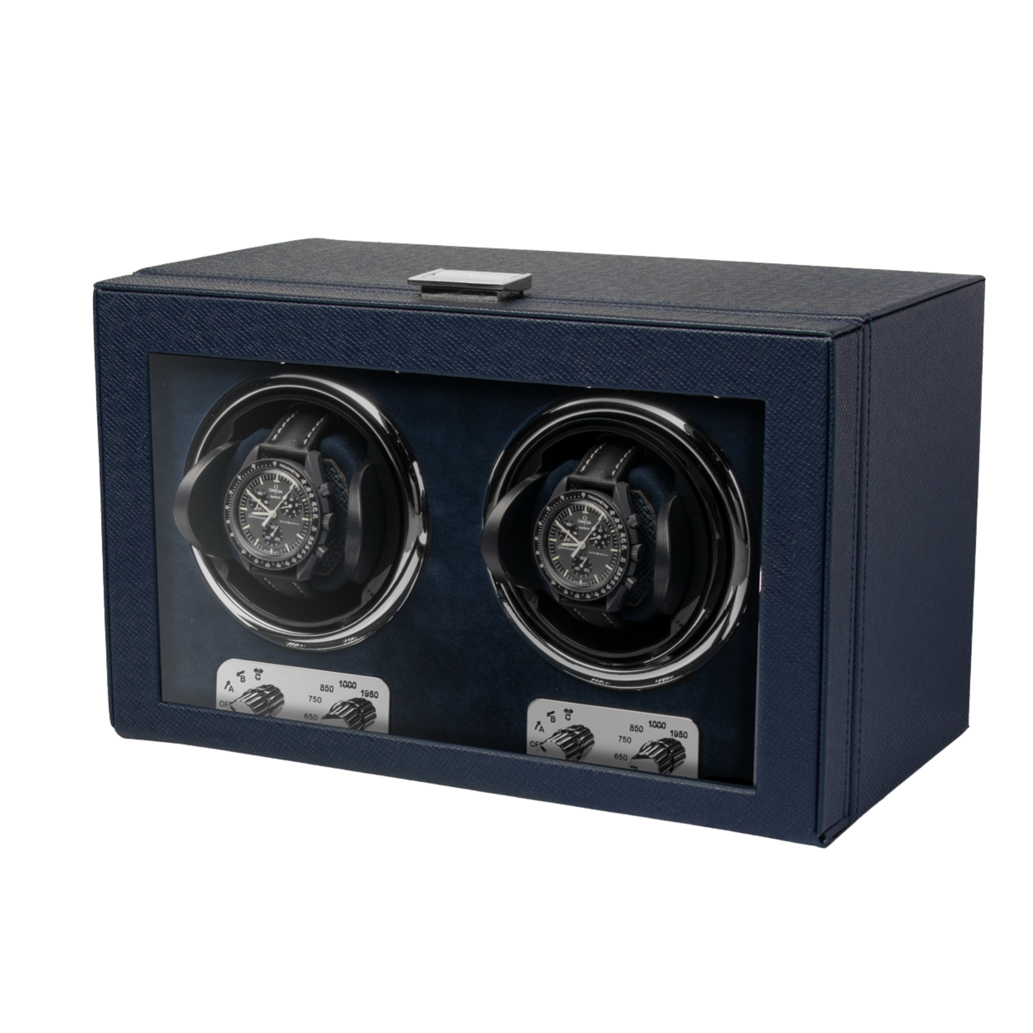 Watch Winder -  Saffiano Leather (Single/Double) | Navy Blue