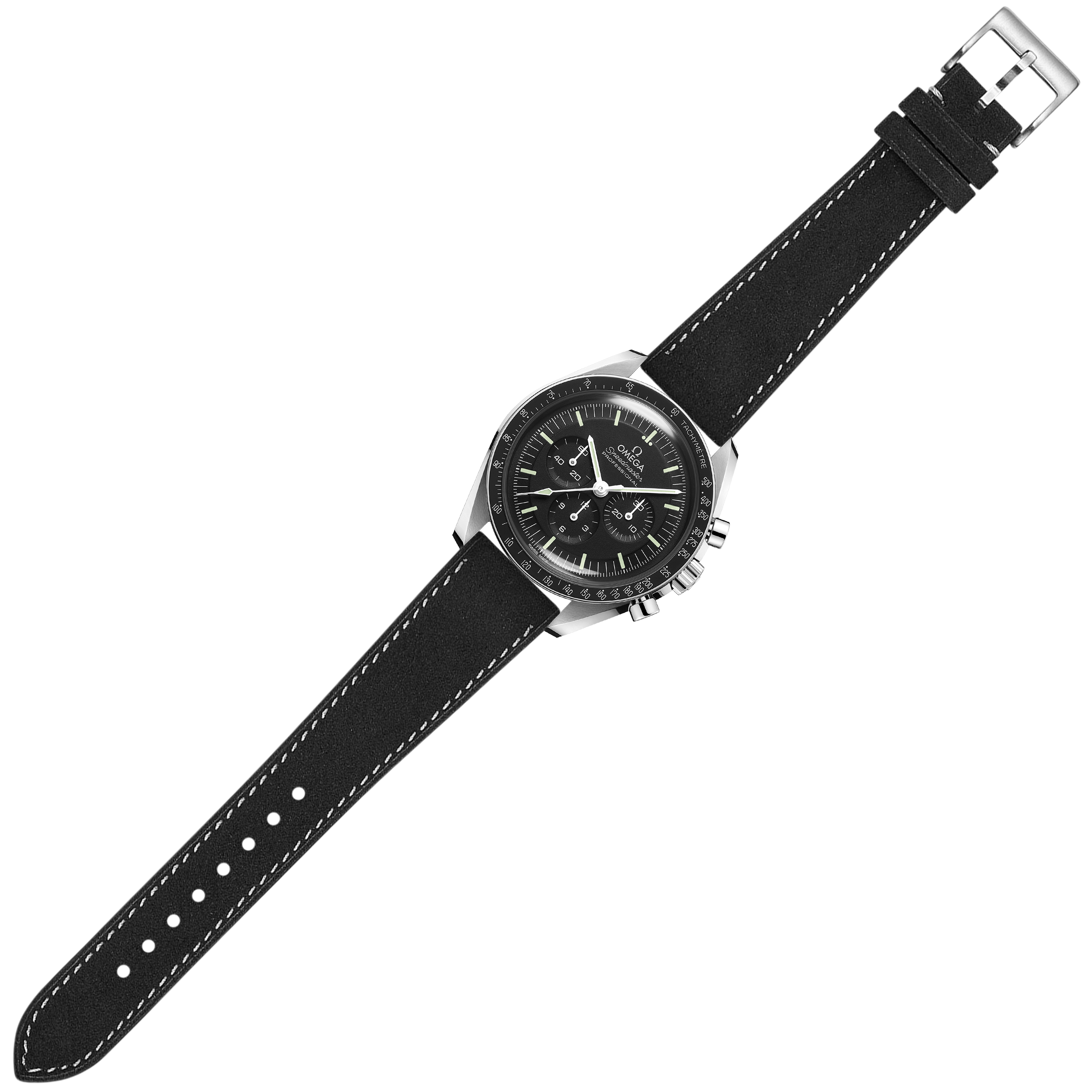 [Tissot Prx 40] Alcantara Leather - Black | White Stitching