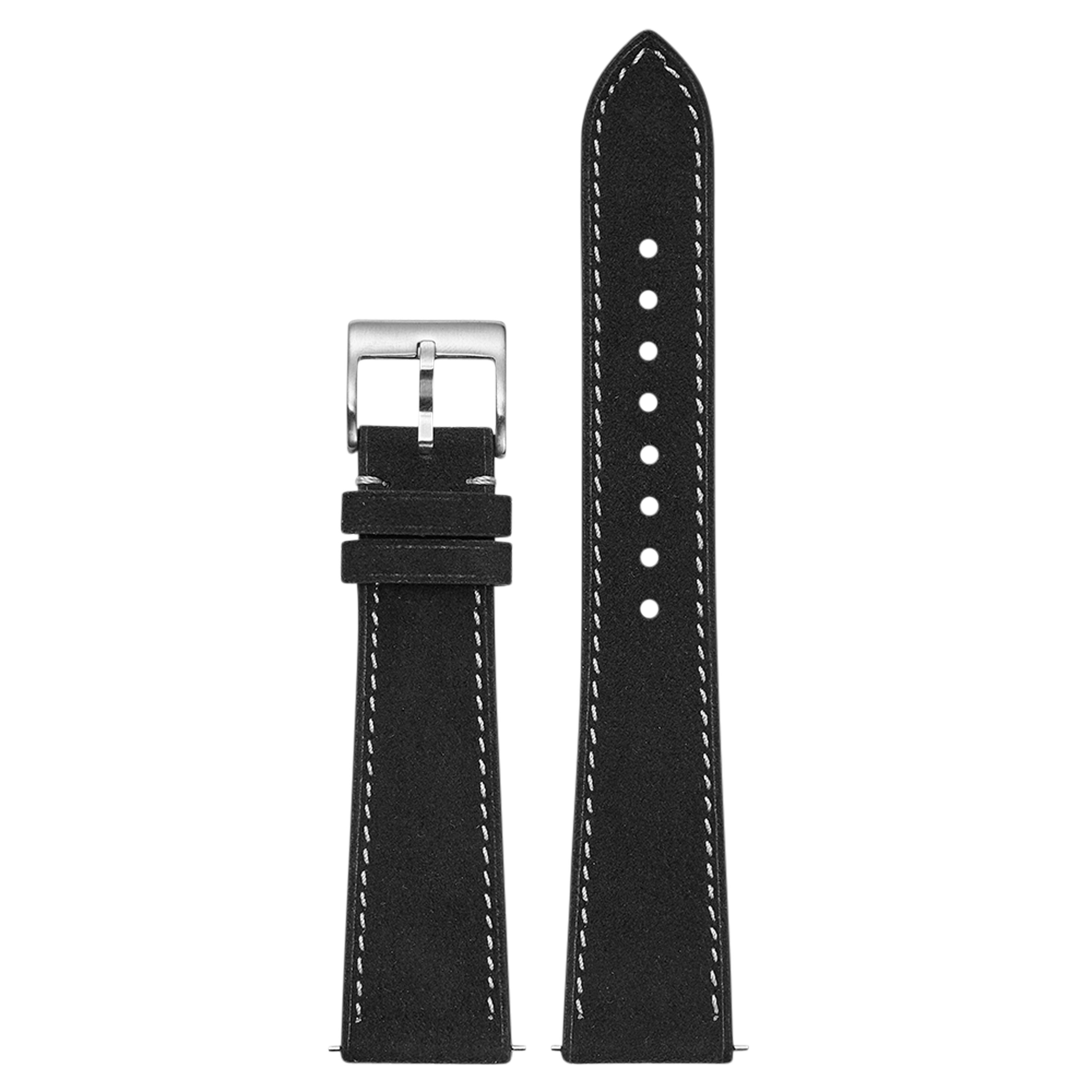 [Fitbit Versa 3 & 4/Sense 1 & 2] Alcantara Leather - Black | White Stitching