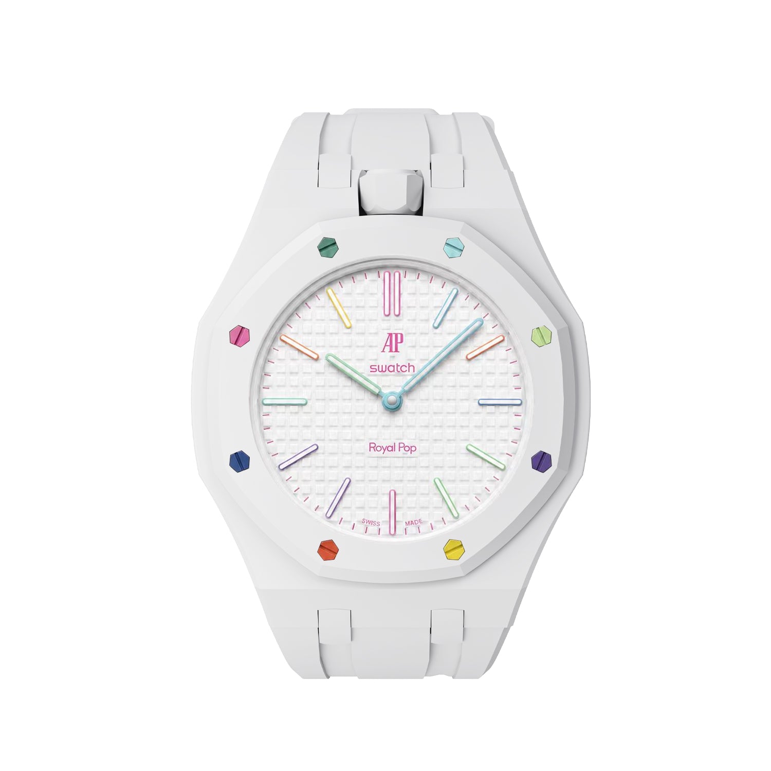 [PRE-ORDER] [AP x Swatch Royal Pop] Bioceramic/Silicone  Strap - White
