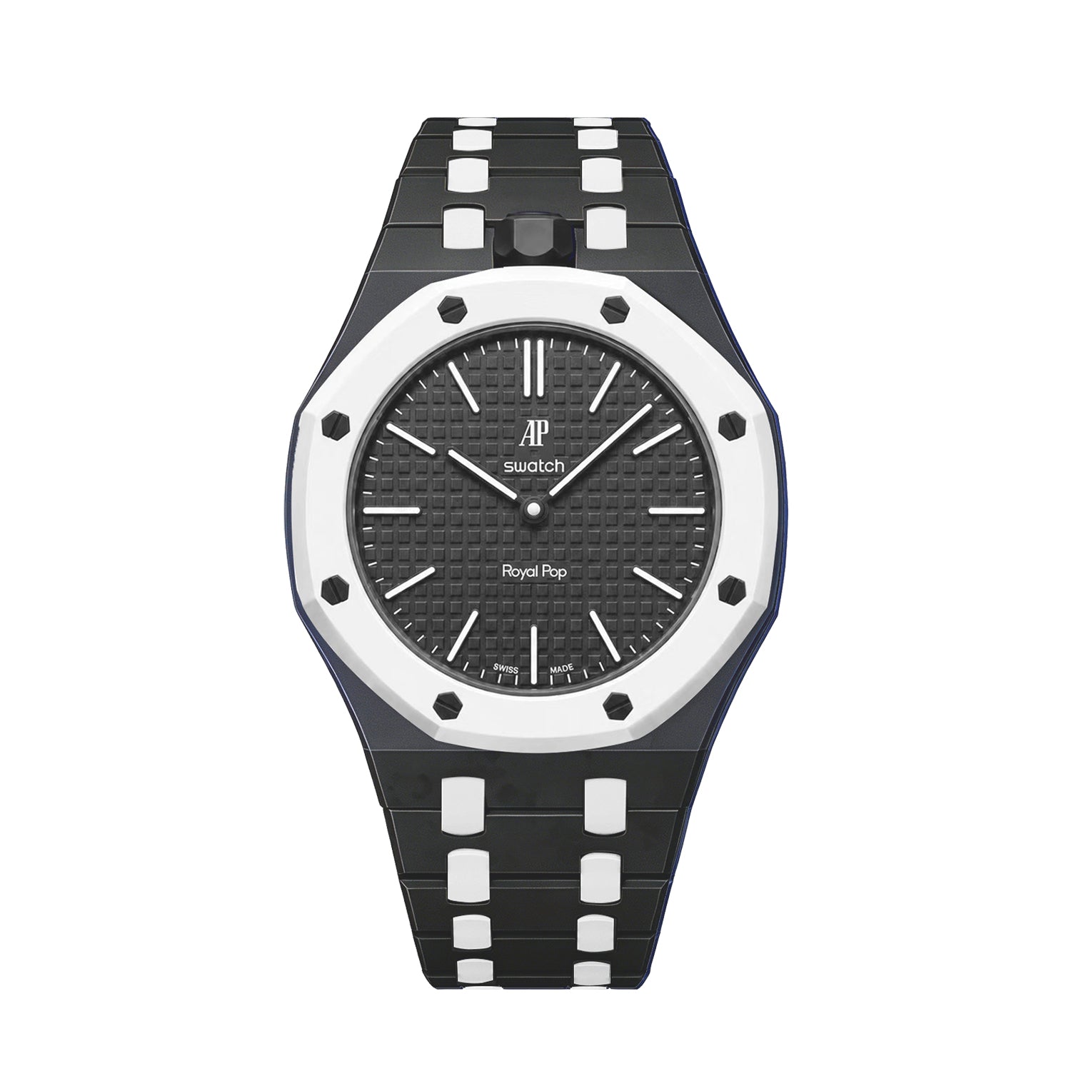 [PRE-ORDER] [AP x Swatch Royal Pop] Bioceramic Strap - Black / White