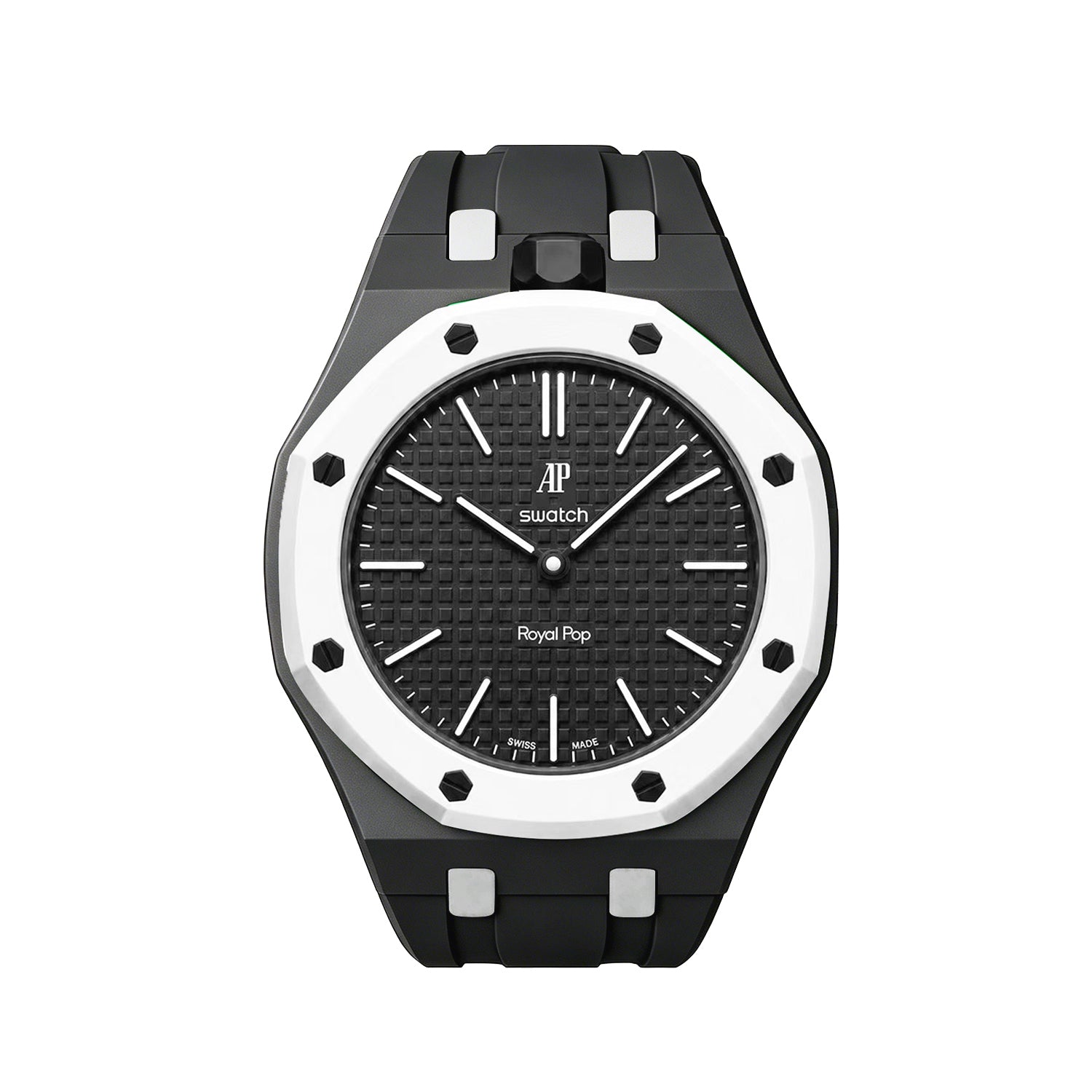 [PRE-ORDER] [AP x Swatch Royal Pop] Bioceramic/Silicone Strap - Black / White