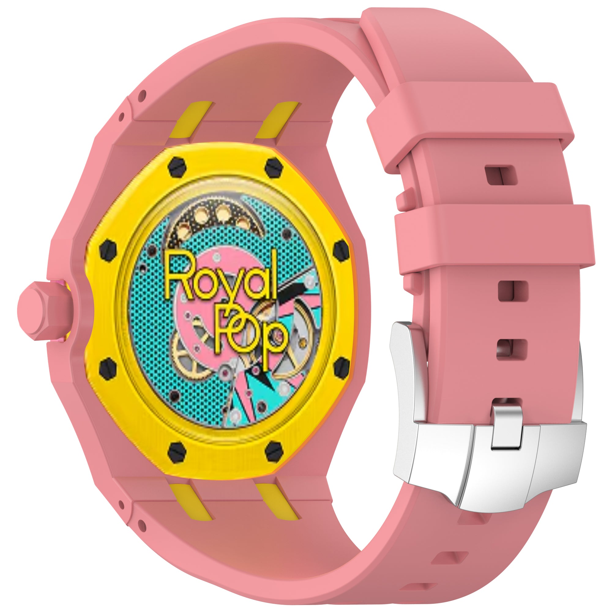 AP x Swatch Royal Pop Silicone Strap - Pink | Strapify