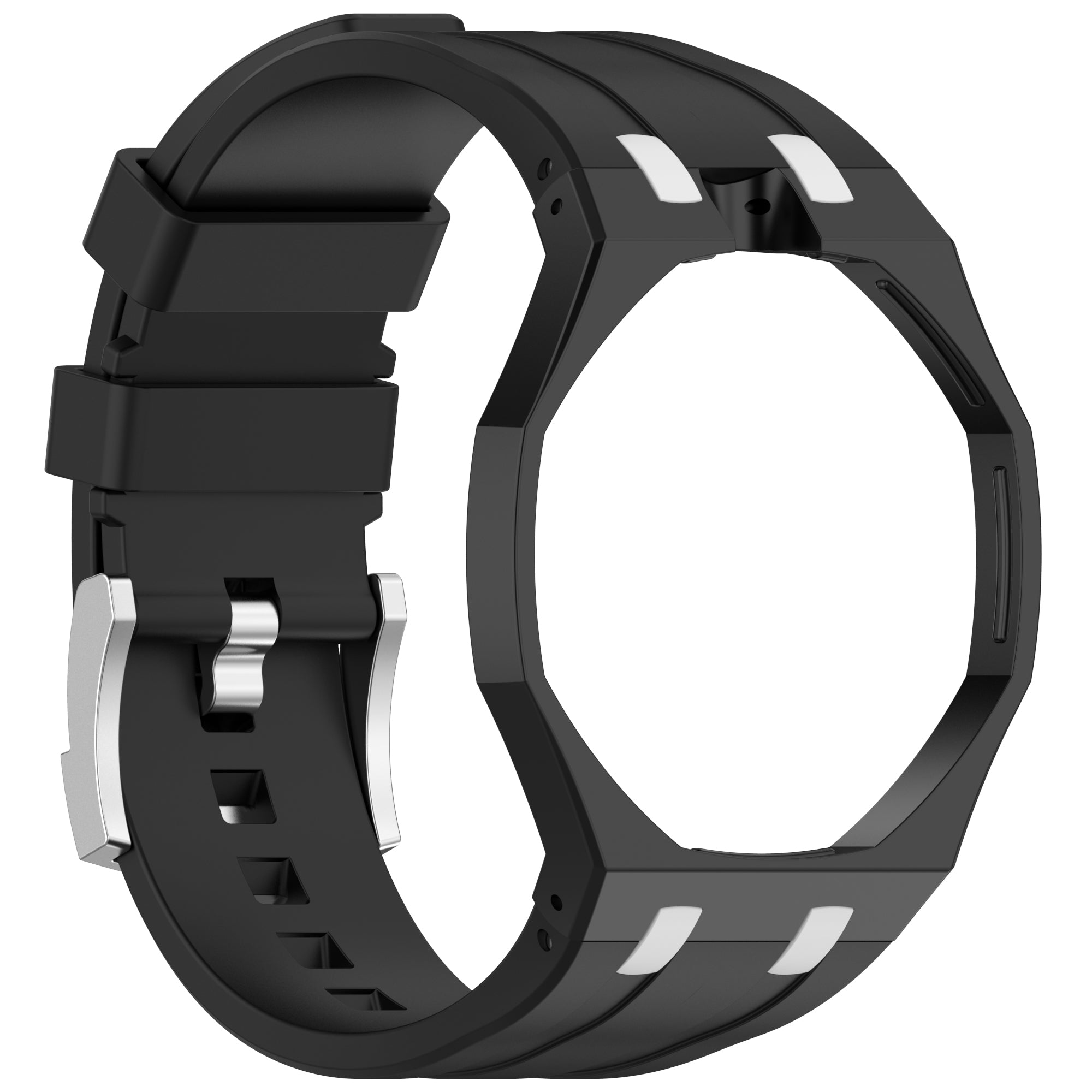 Swatch × AP  Pop用 カスタム バンド ブラック AP x Swatch Royal Pop Silicone Strap - Black | Strapify