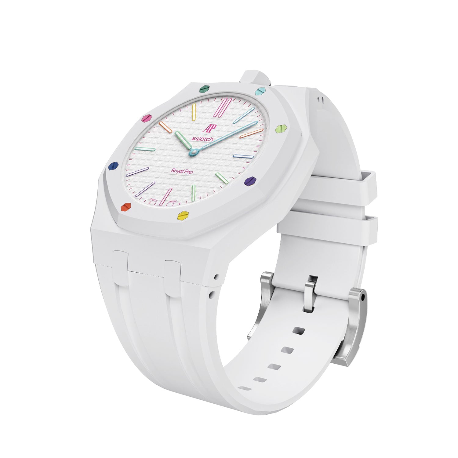[PRE-ORDER] [AP x Swatch Royal Pop] Bioceramic/Silicone  Strap - White