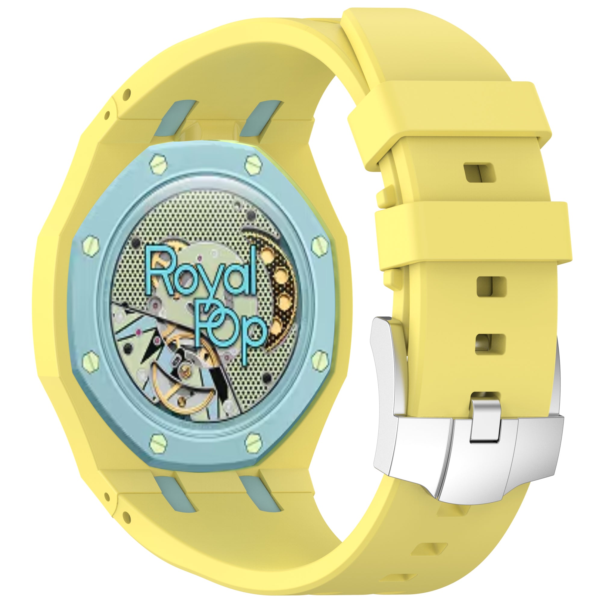 AP x Swatch Royal Pop Silicone Strap - Pastel Yellow | Strapify