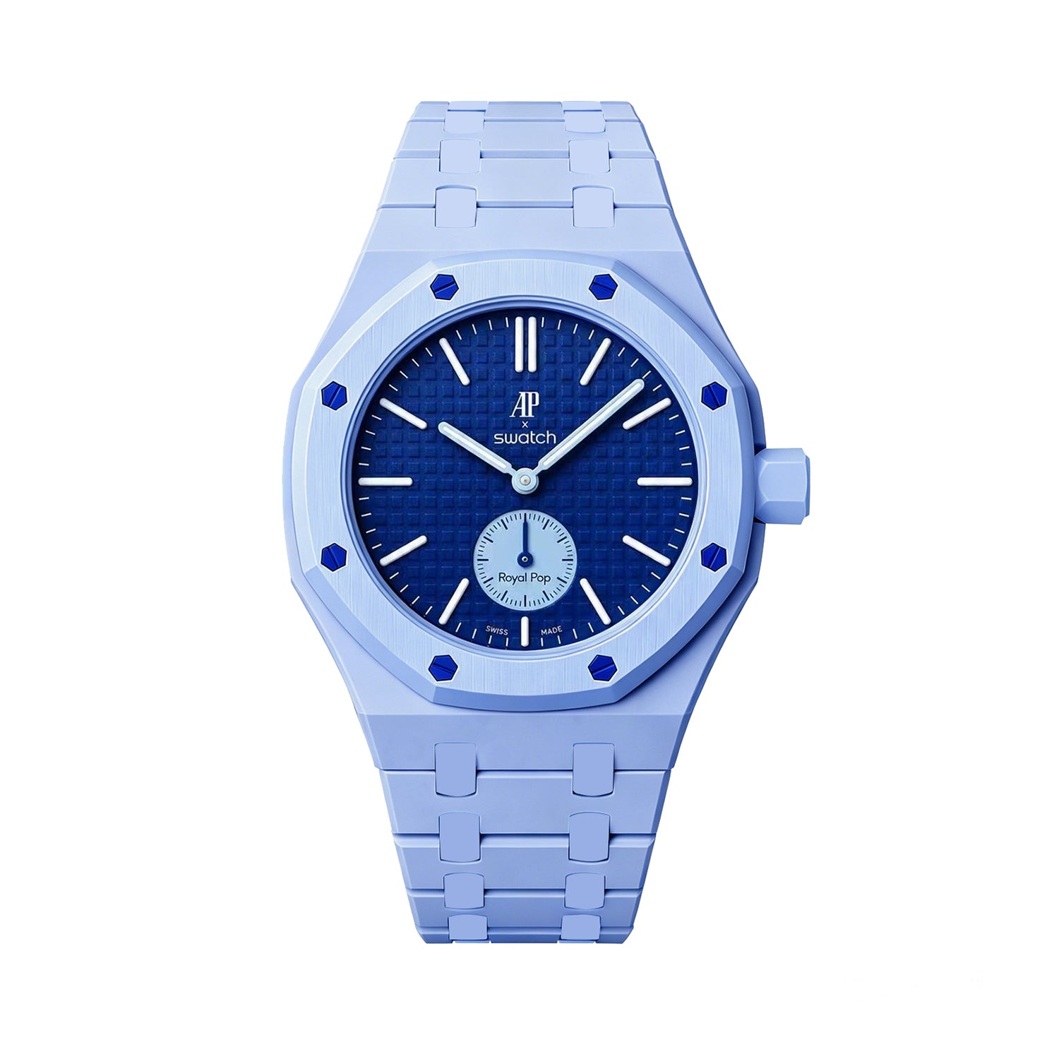 Audemars Piguet Swatch  Pop ブルー AP x Swatch Royal Pop Bioceramic Strap - Sky Blue | Strapify