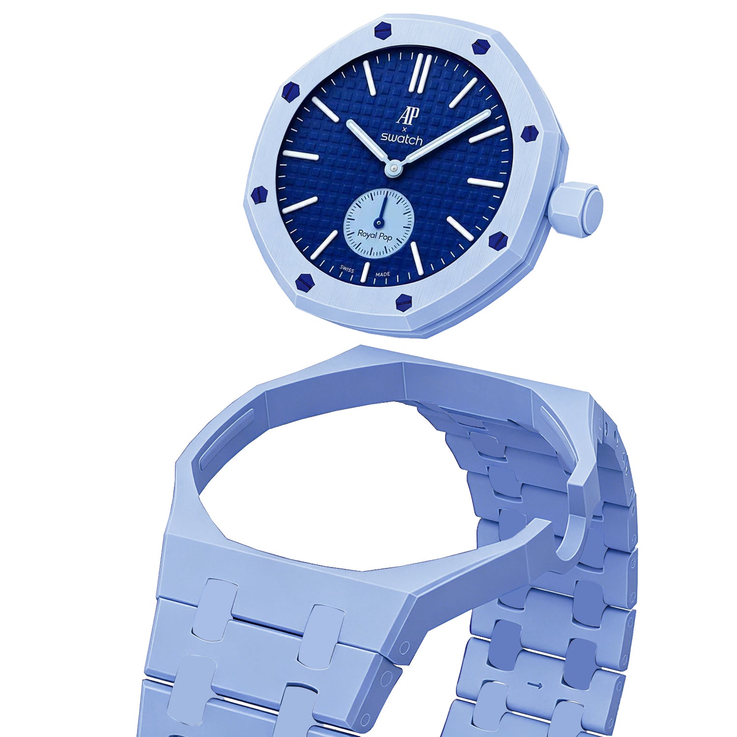 AP x Swatch Royal Pop Bioceramic Strap - Sky Blue | Strapify