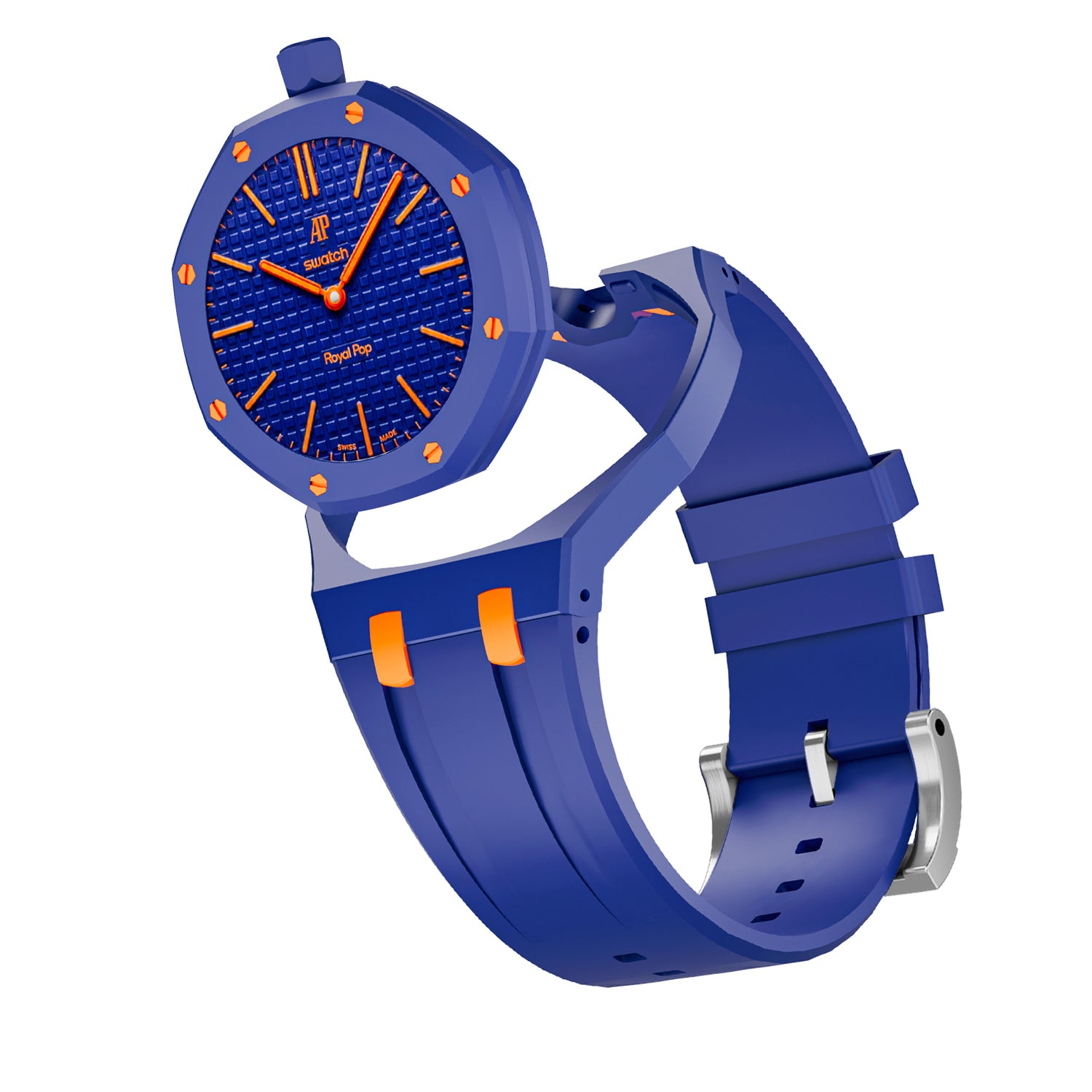 [PRE-ORDER] [AP x Swatch Royal Pop] Bioceramic/Silicone Strap - Two Tone Purple / Orange