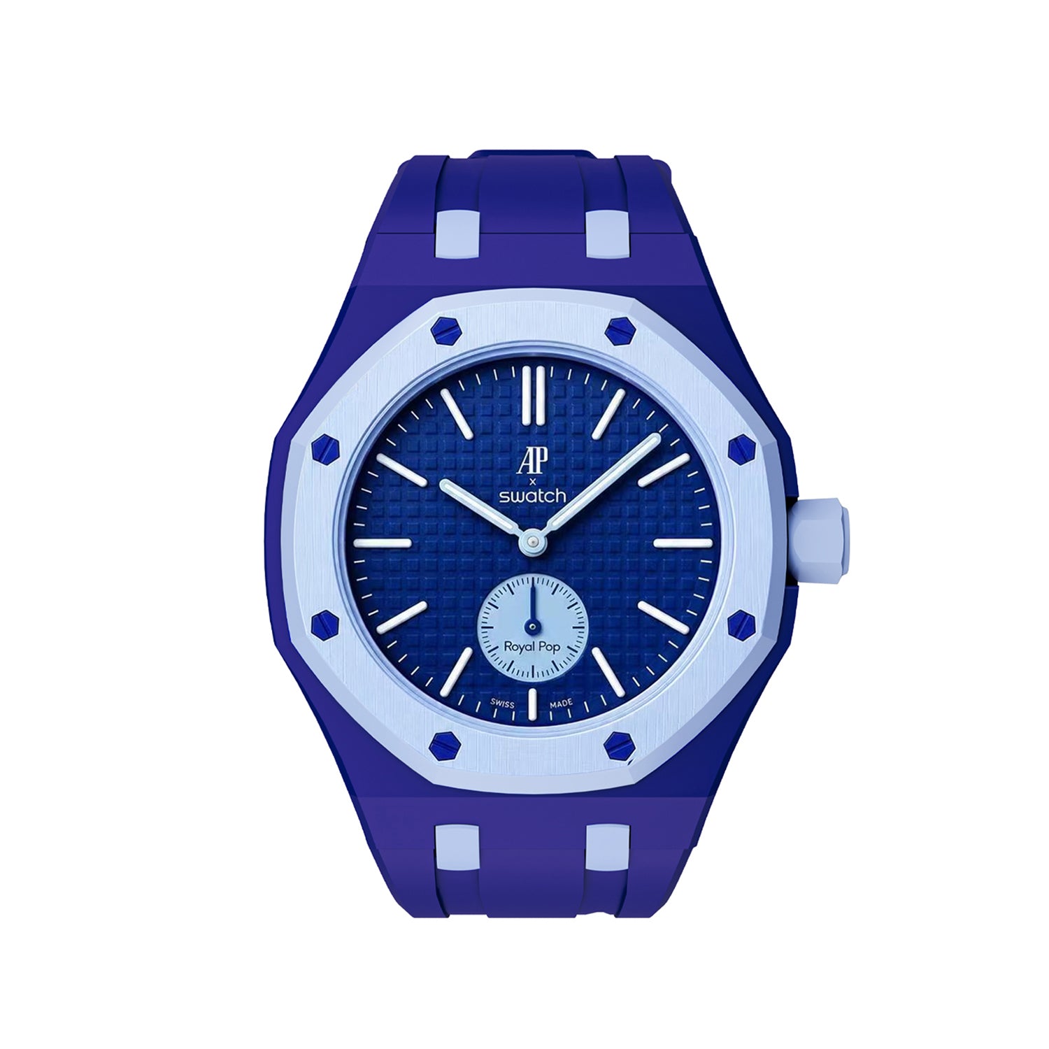 [PRE-ORDER] [AP x Swatch Royal Pop] Bioceramic/Silicone Strap - Two Tone Blue / Sky Blue