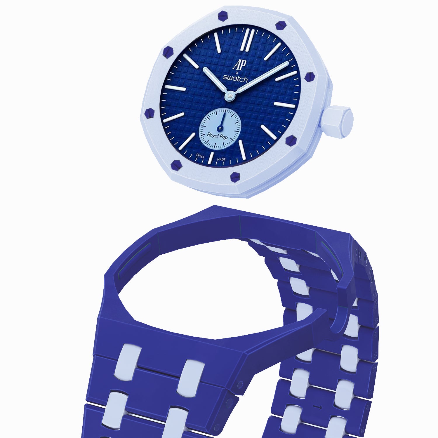 [PRE-ORDER] [AP x Swatch Royal Pop] Bioceramic Strap - Two Tone Blue / Sky Blue