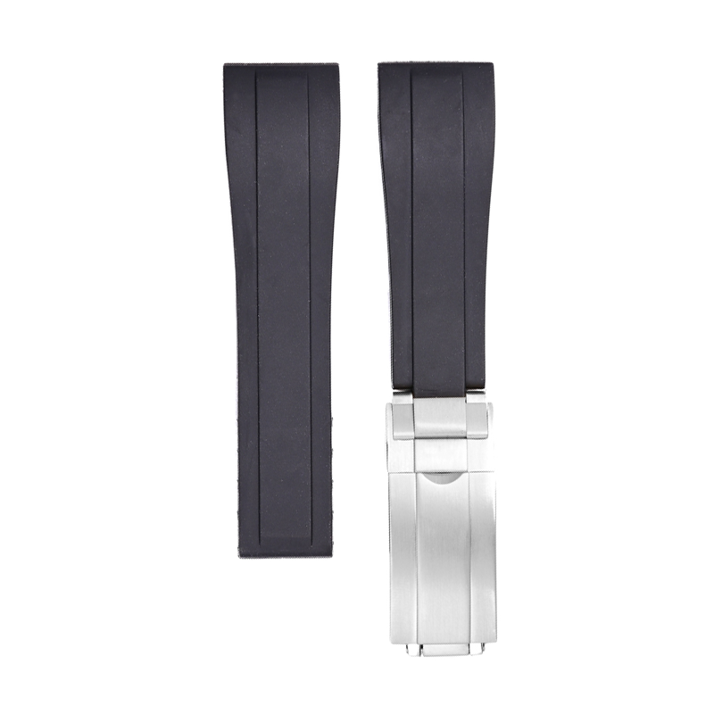 Vulcanised Rubber with Oyster Clasp - Black for Pixel Watch 3-5 45mm