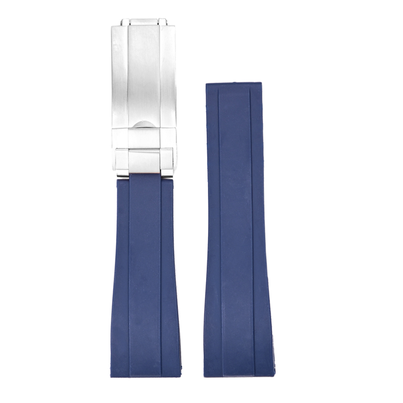 Vulcanised Rubber with Oyster Clasp - Navy Blue