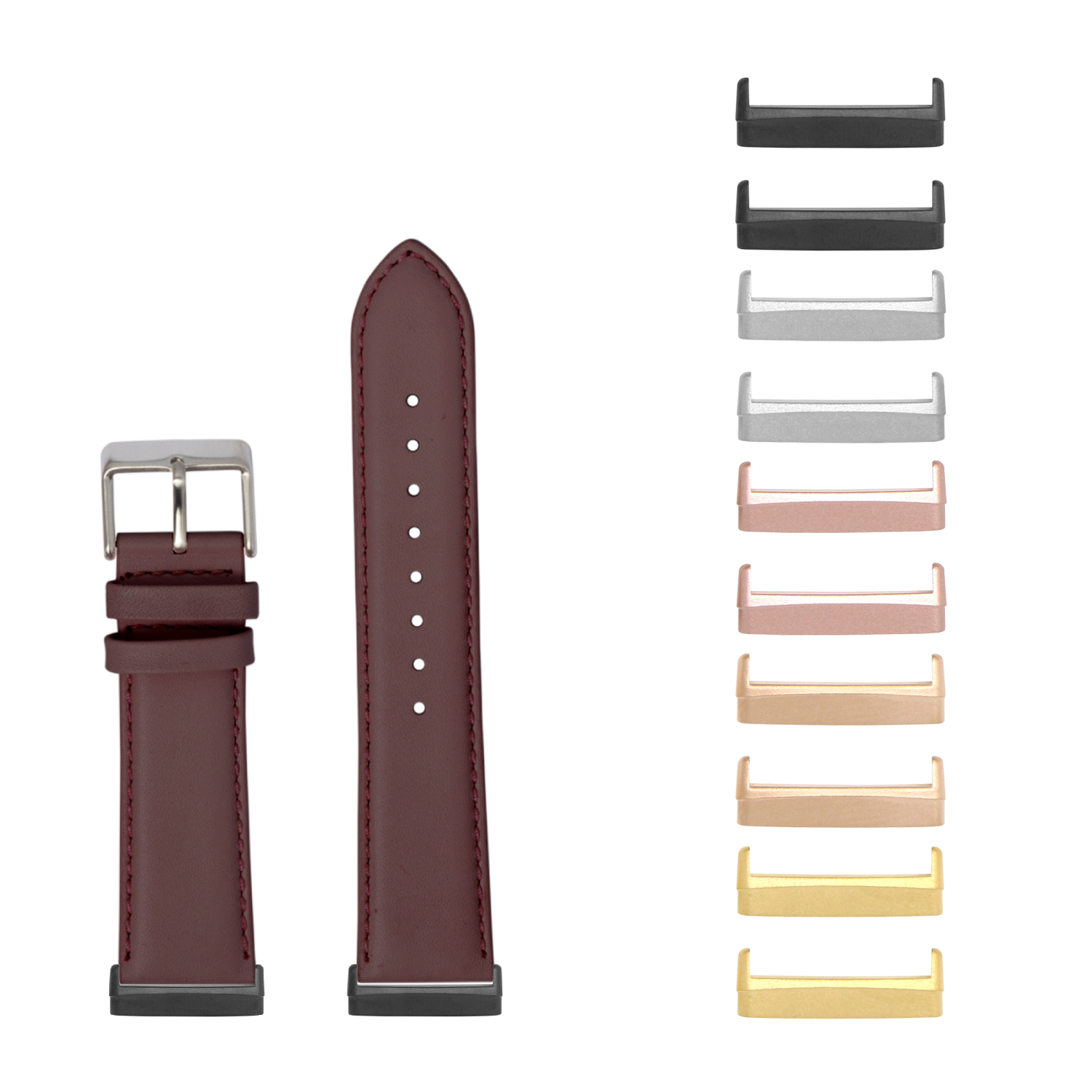 [Fitbit Versa 3 & 4/Sense 1 & 2] Padded Leather - Bordeaux