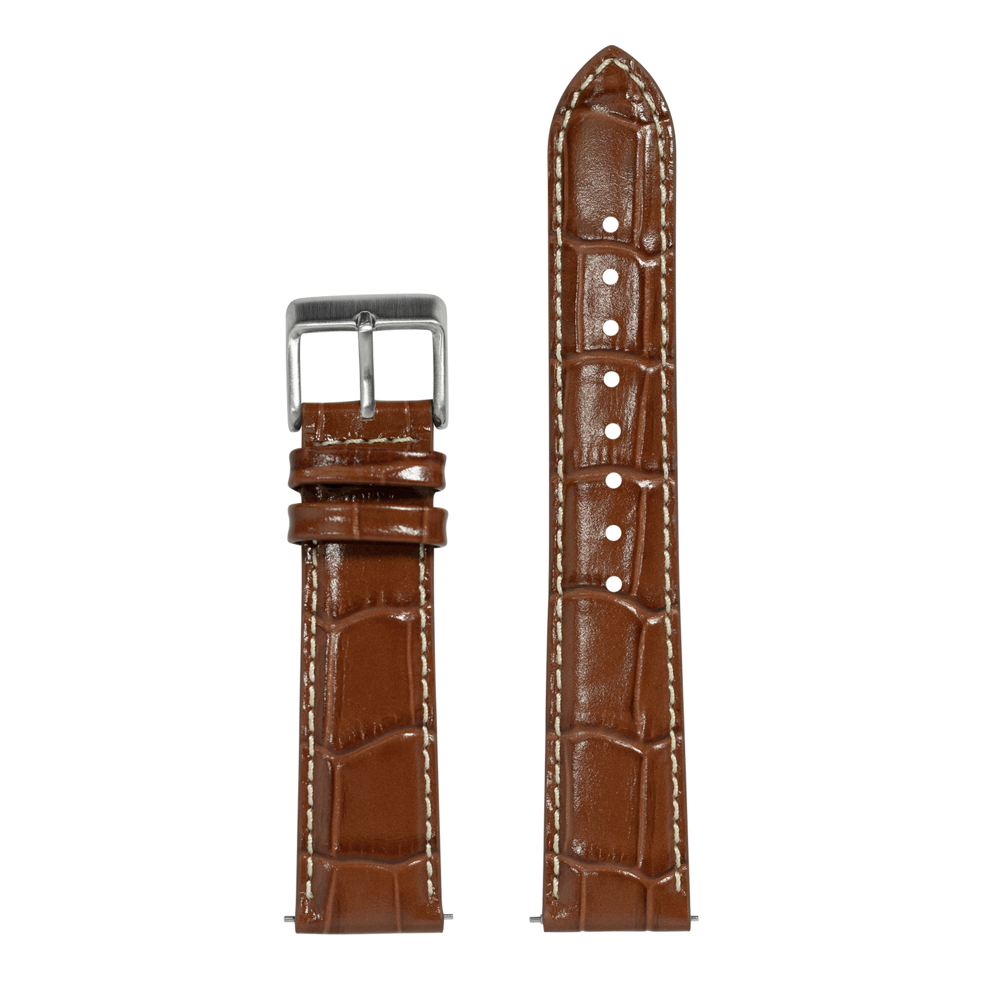 [QuickFit] Alligator Leather - Brown | Contrast Stitching