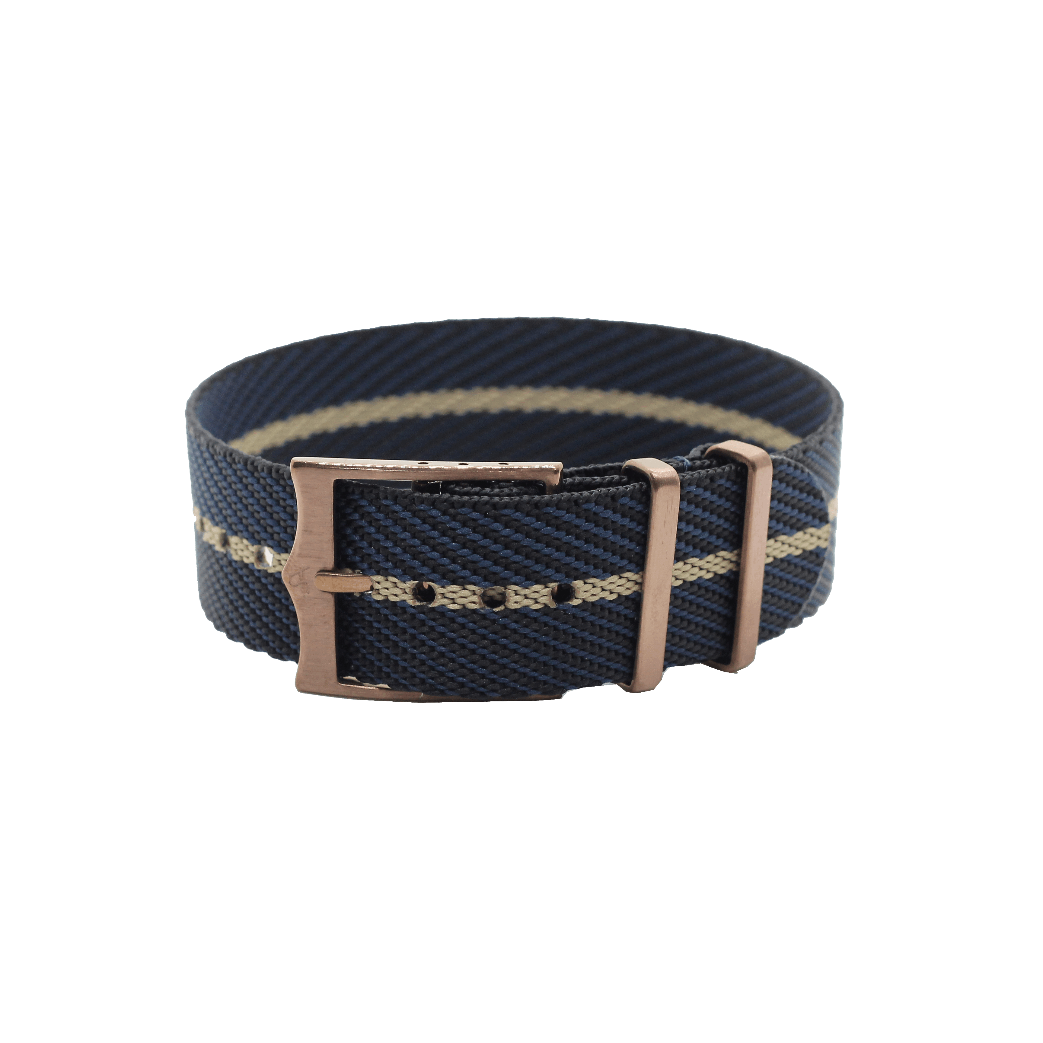 [Garmin Forerunner 220/ 230/ 235/ 620/ 630/ 735XT] Cross Militex - Blue / Wheat [Bronze Coloured Hardware]