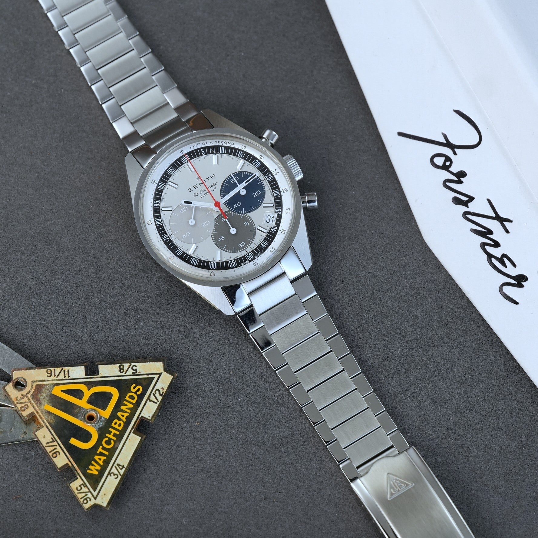 Forstner Flat Link Bracelet fitted to a Zenith El Primero Chronomaster Original 38mm