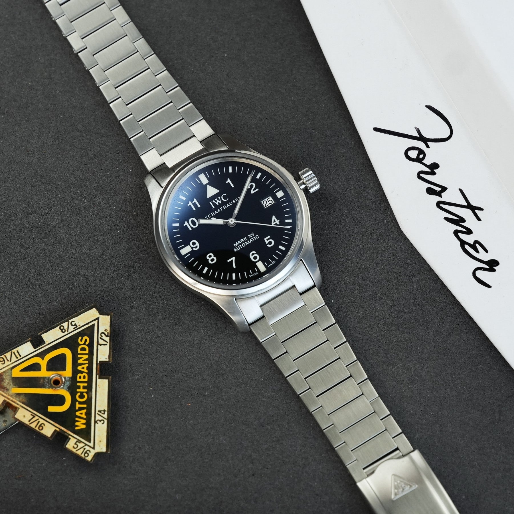 Forstner Flat Link Bracelet fitted to an IWC Mark XV