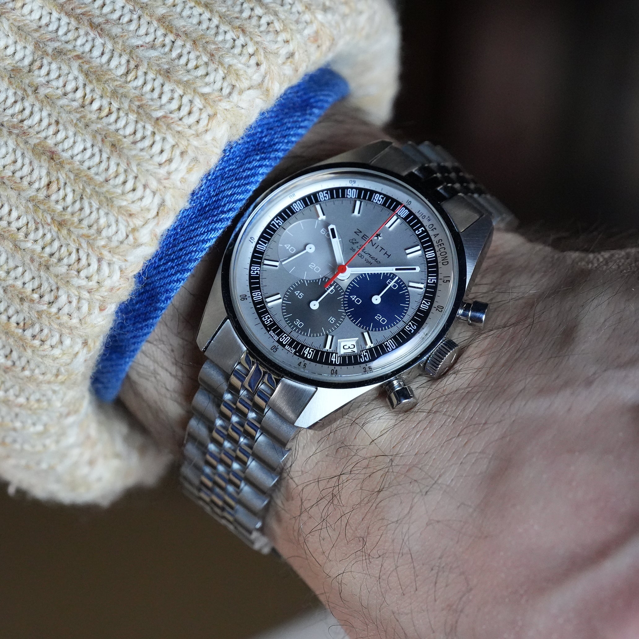 Stainless steel Forstner Model J jubilee bracelet for Zenith El Primero Chronomaster Original 38mm