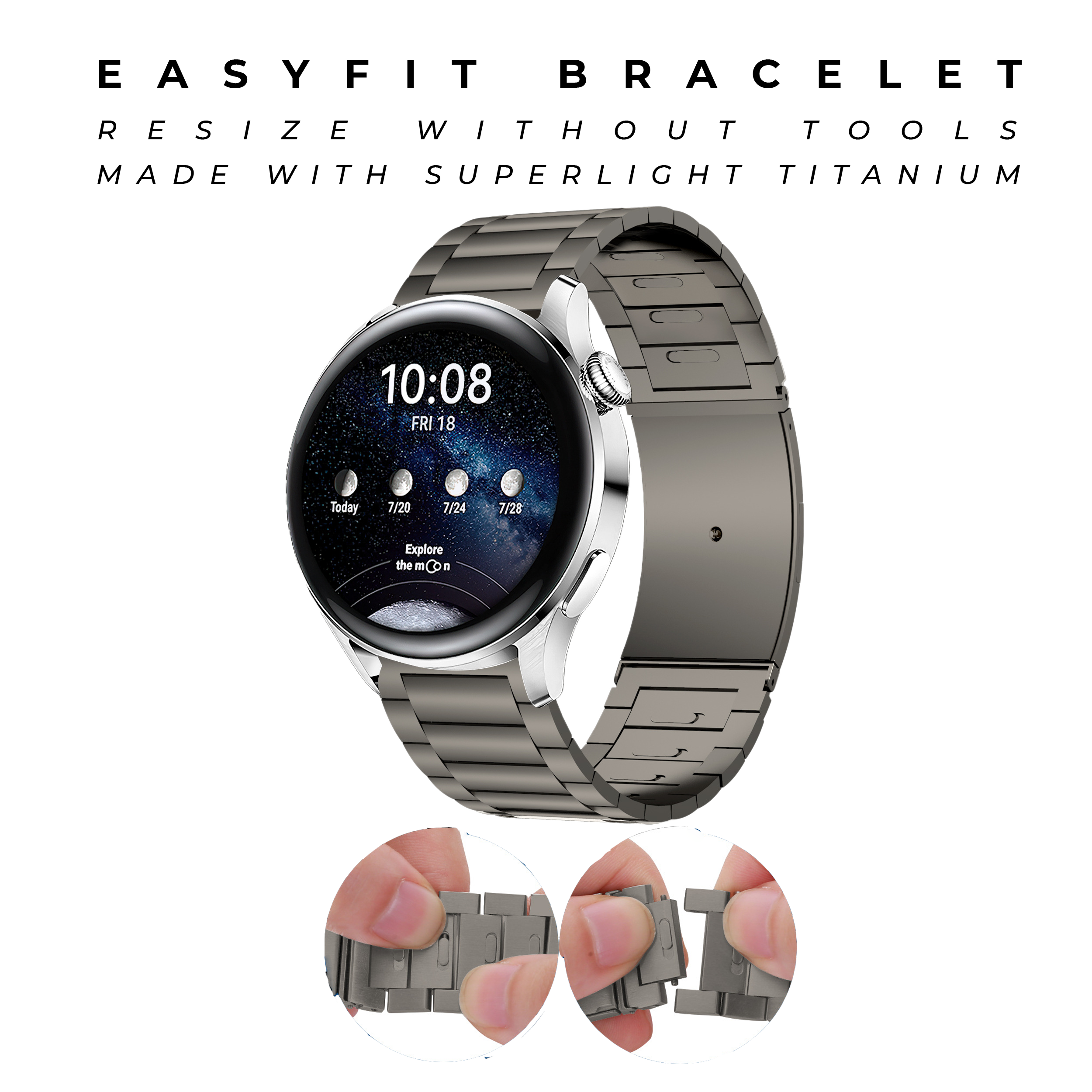 [Tissot Prx 40] EasyFit Bracelet - Gun Metal Grey