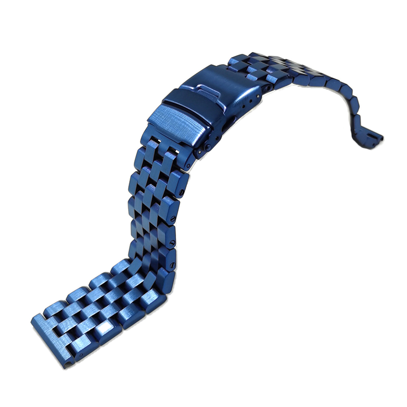 [Fitbit Versa 3 & 4/Sense 1 & 2] Engineer Bracelet - Folding Deployant Clasp - Blue
