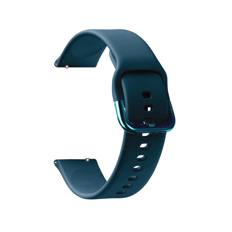 Teal silicone smartwatch band with quick release connector and adjustable vent holes, 6-inch size