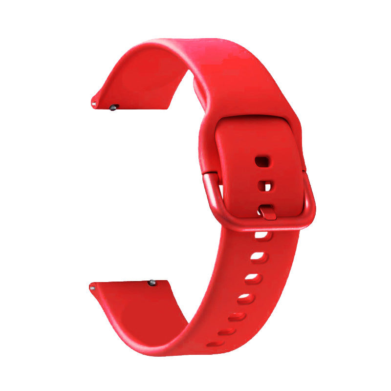 Red silicone smartwatch band with quick release mechanism and adjustable holes