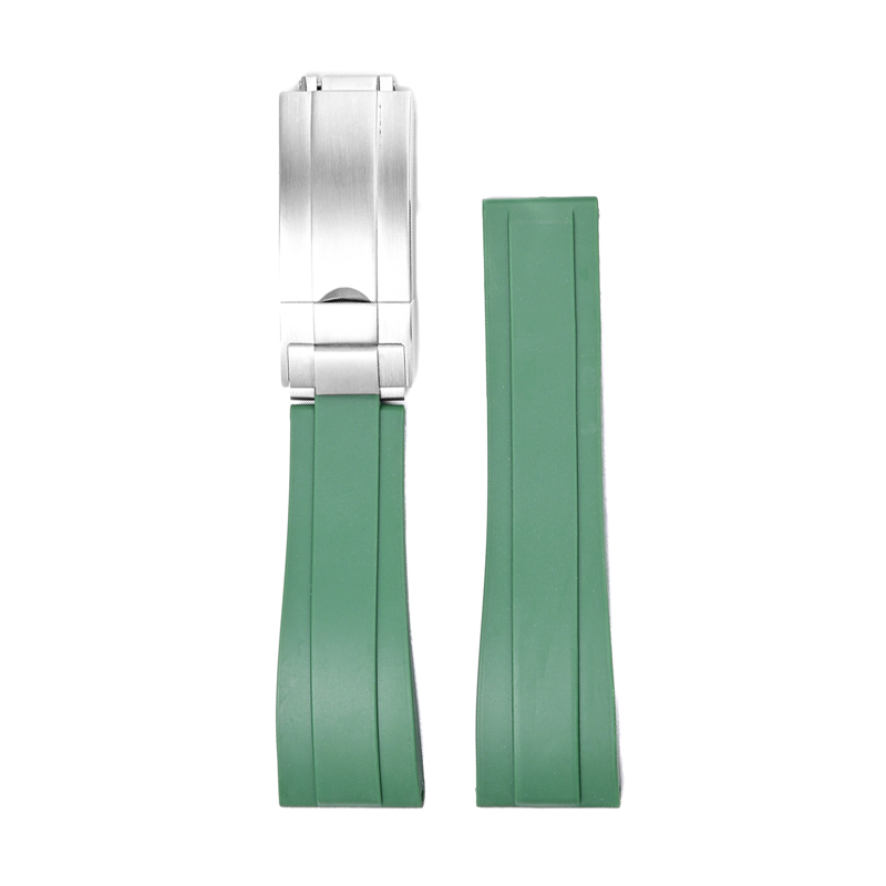 Vulcanised Rubber with Oyster Clasp - Green