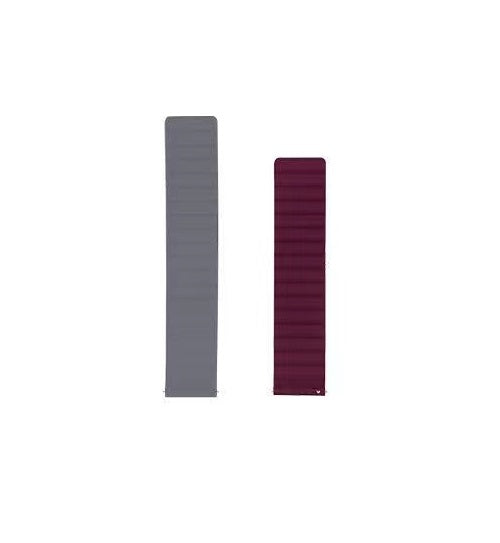 Quick Release magnetic silicone loop watch bands in gray and burgundy, two-piece set with soft silicone material and secure magnetic closure