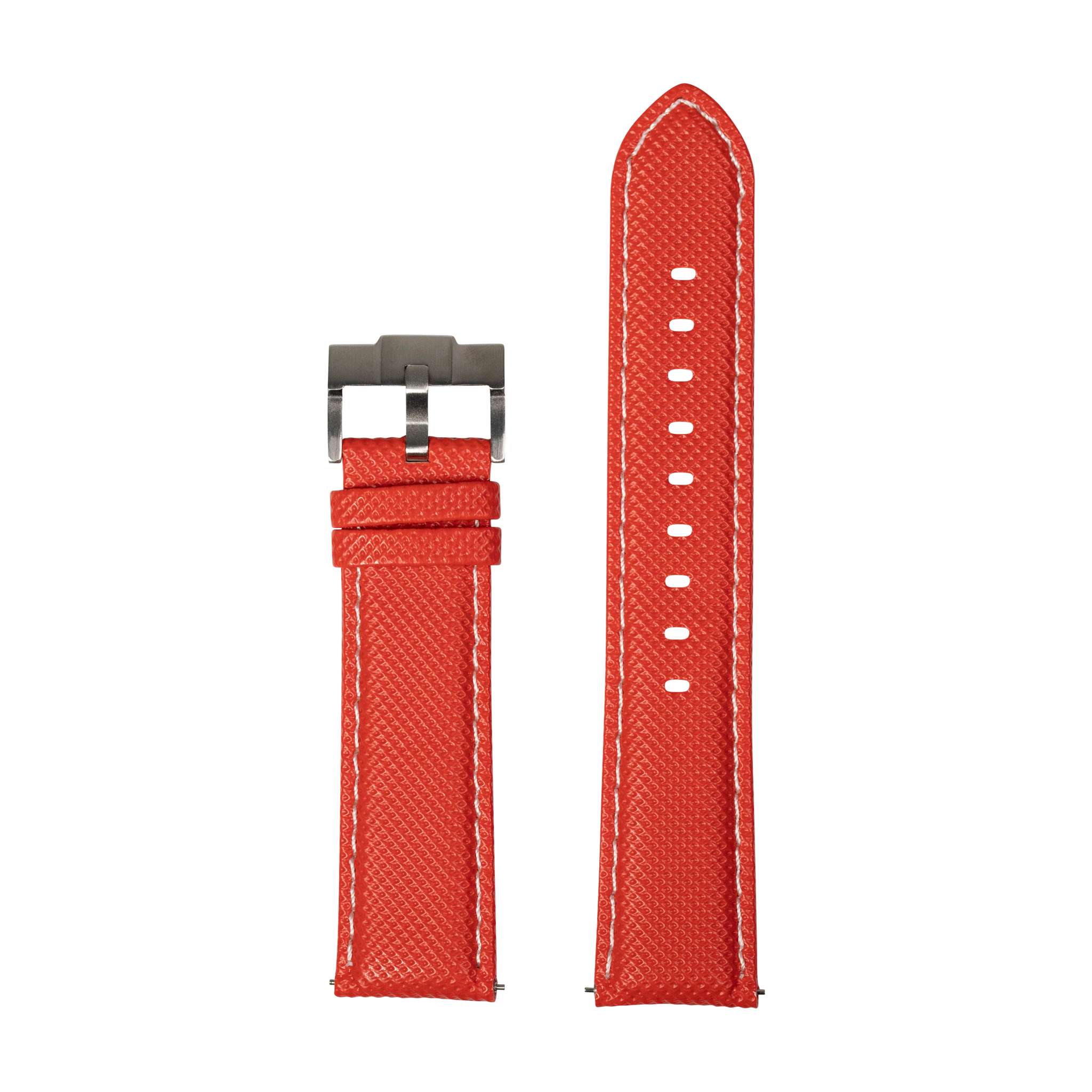 [Fitbit Versa 3 & 4/Sense 1 & 2] Sailcloth - Red with White Stitching