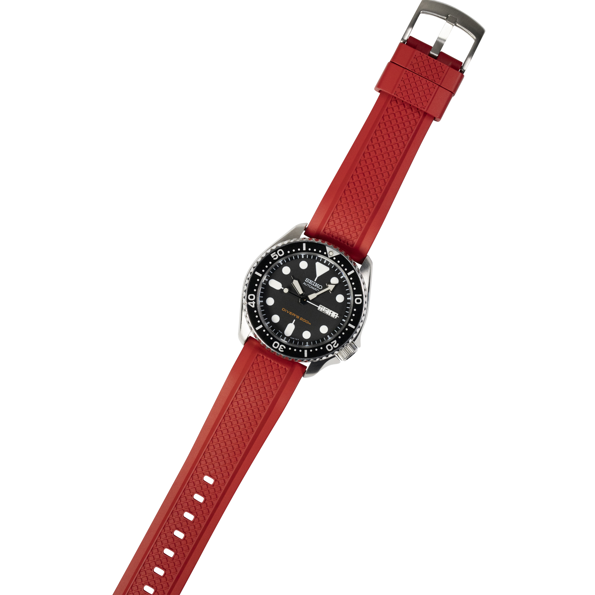 [Tissot Prx 40] GridLock FKM Rubber - Red