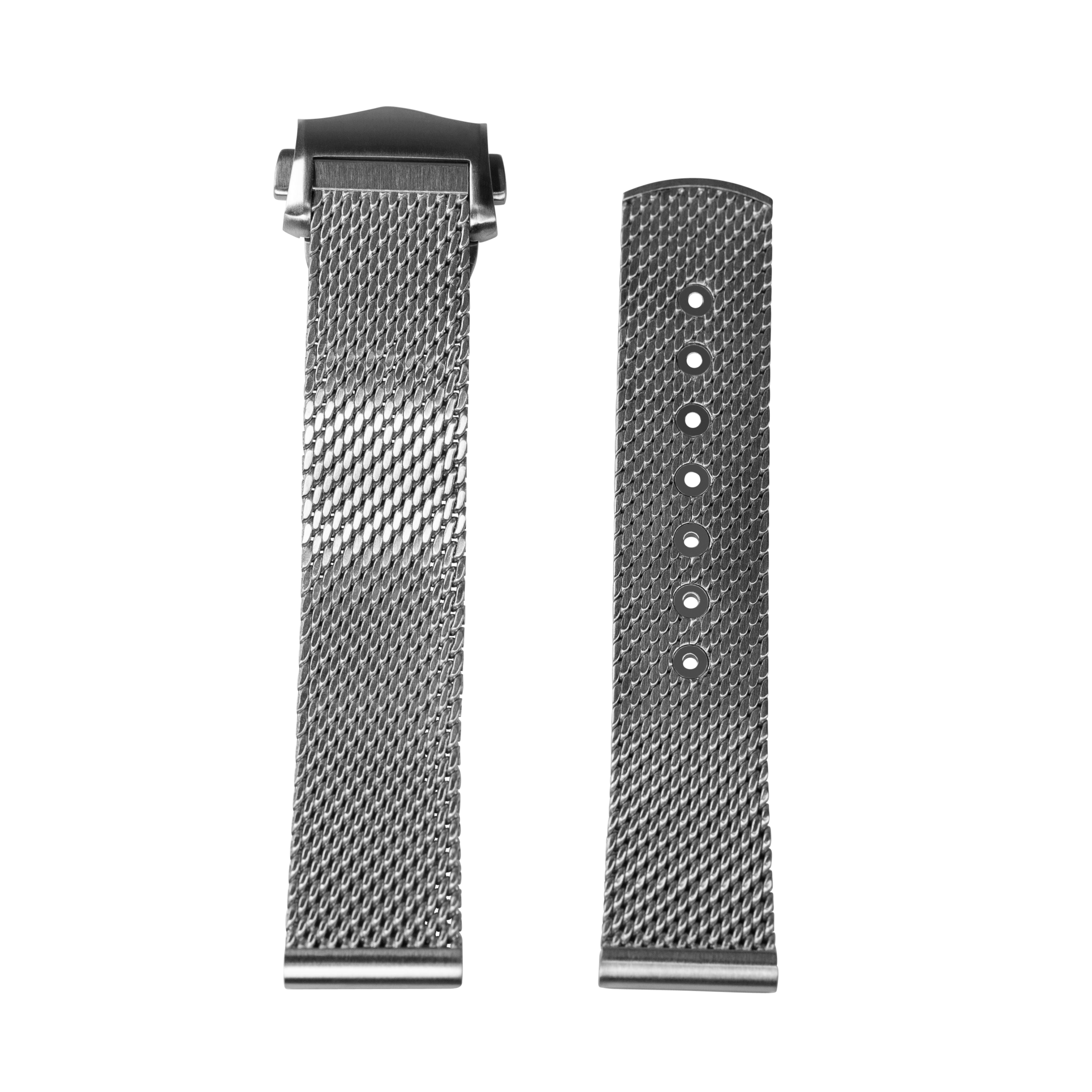 King Mesh Bracelet - Folding Deployant Clasp - Silver 20mm