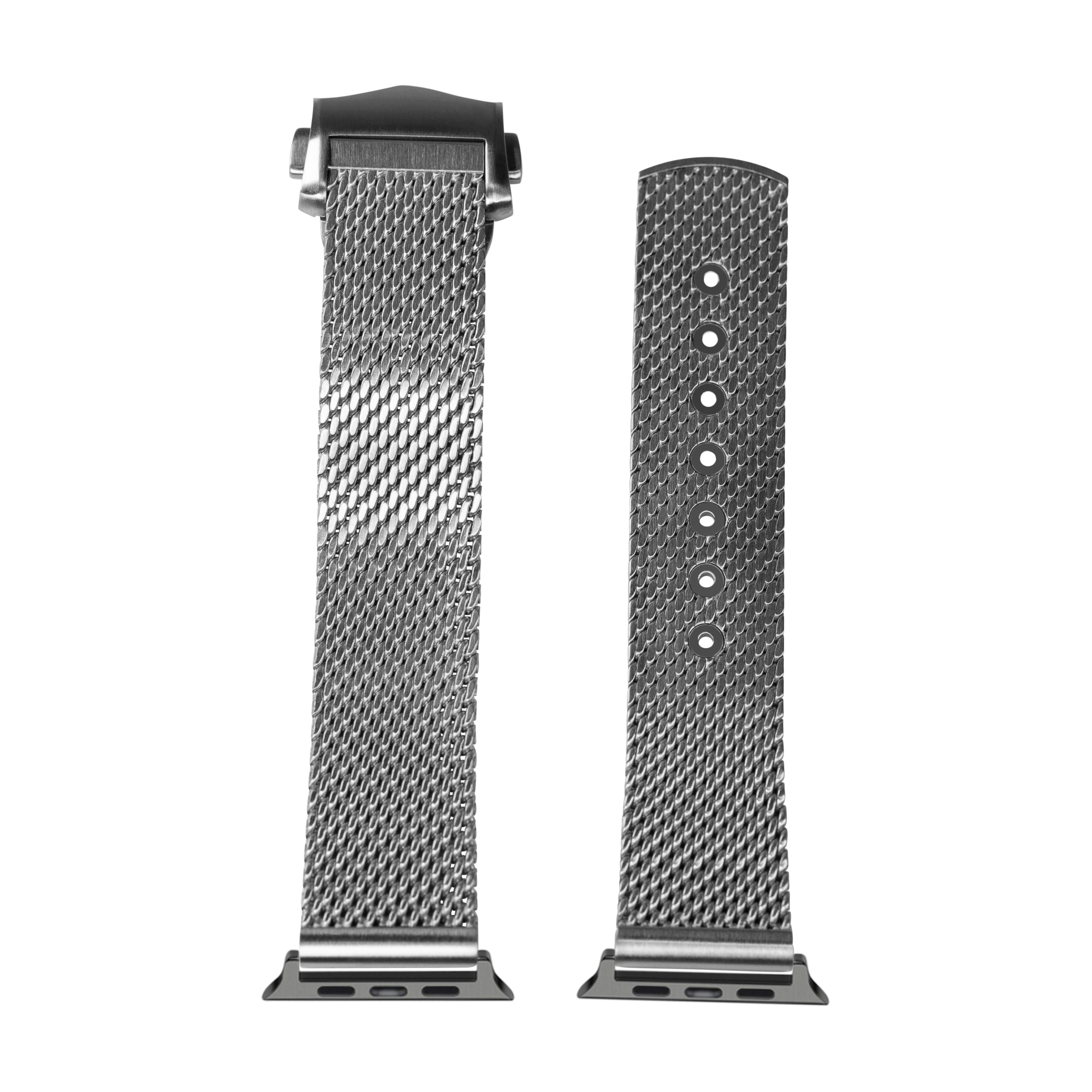 King Mesh Bracelet - Folding Deployant Clasp - Silver 20mm