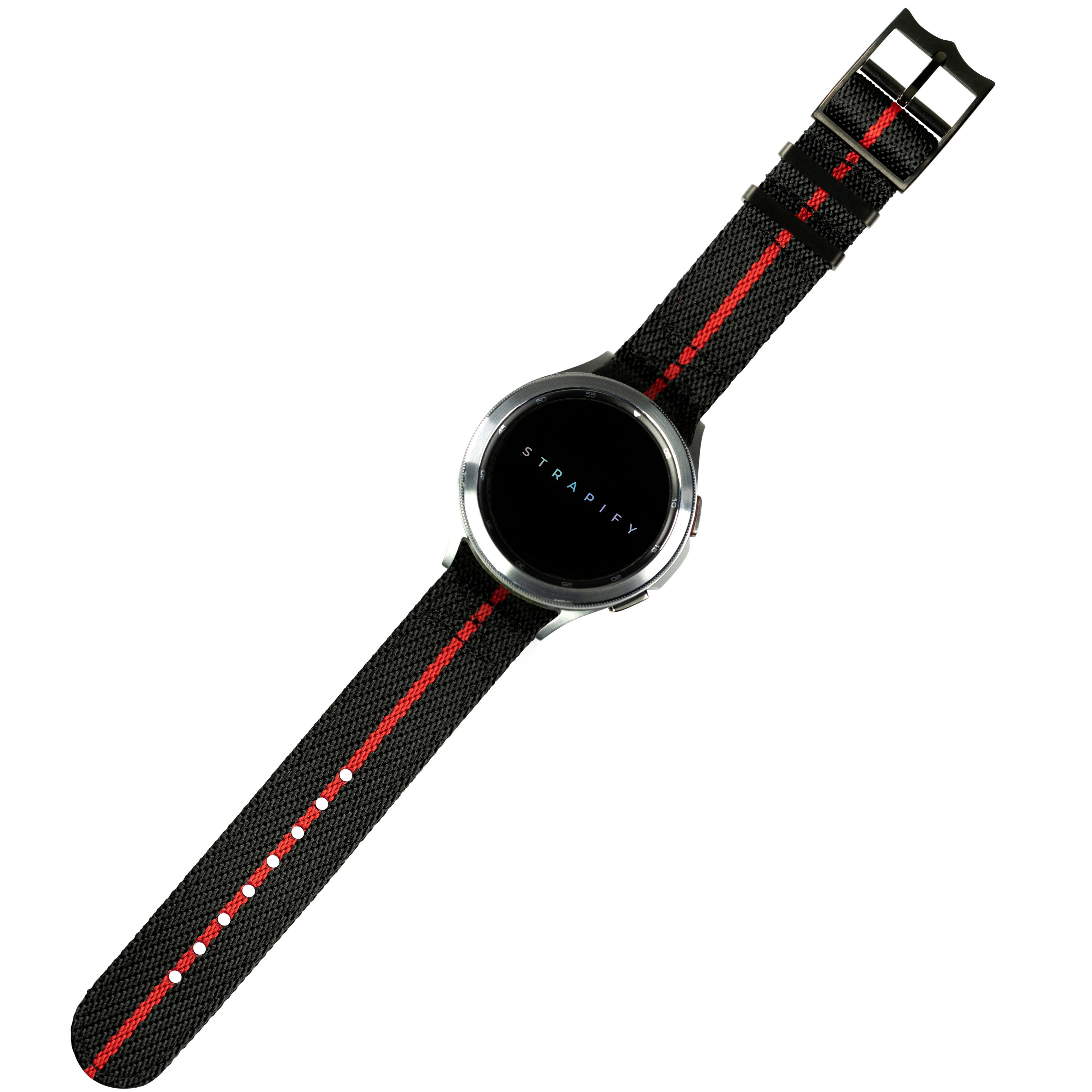 [Garmin Forerunner 220/ 230/ 235/ 620/ 630/ 735XT] Cross Militex - Black / Red [Black Hardware]