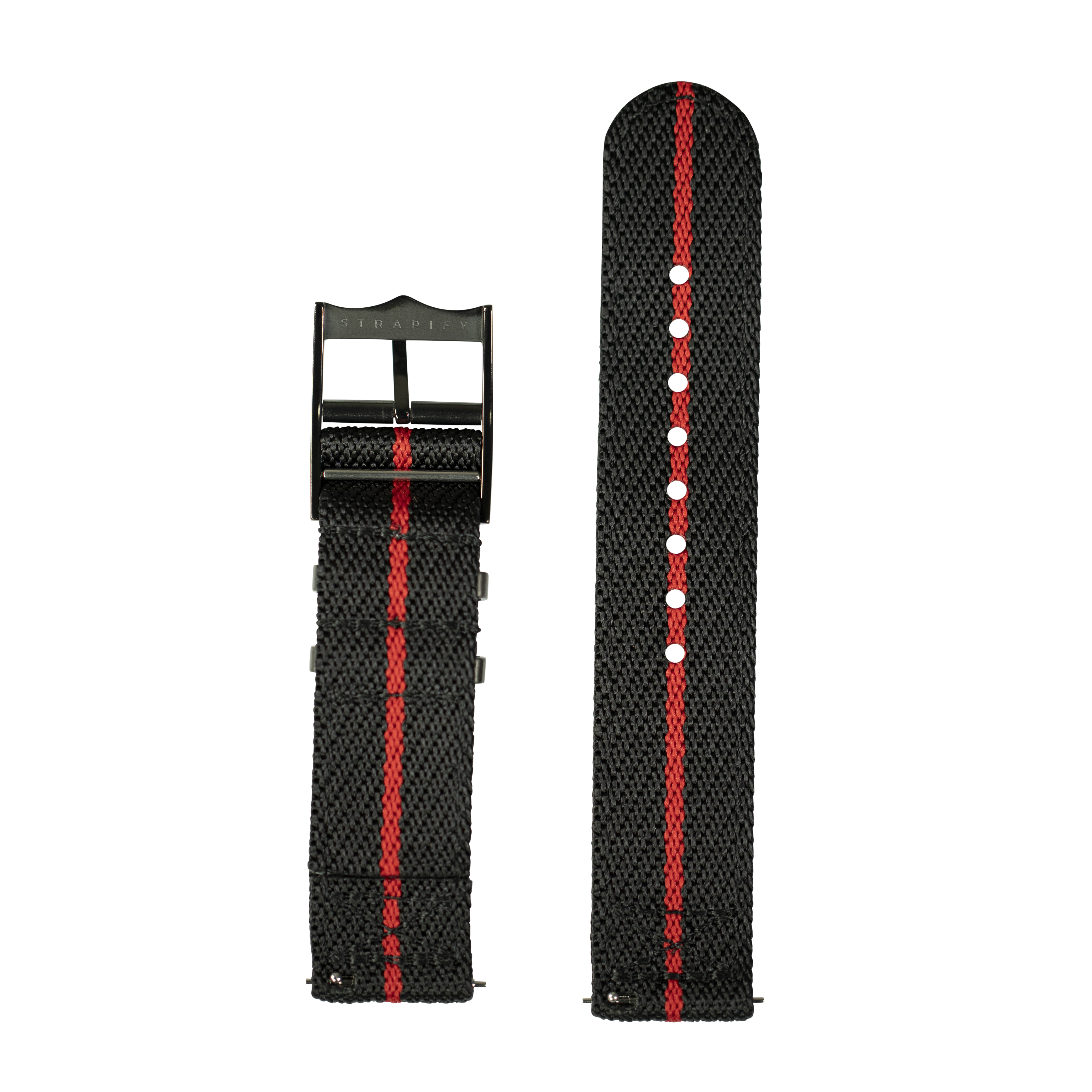 [Fitbit Versa 3 & 4/Sense 1 & 2] Cross Militex - Black / Red [Black Hardware]