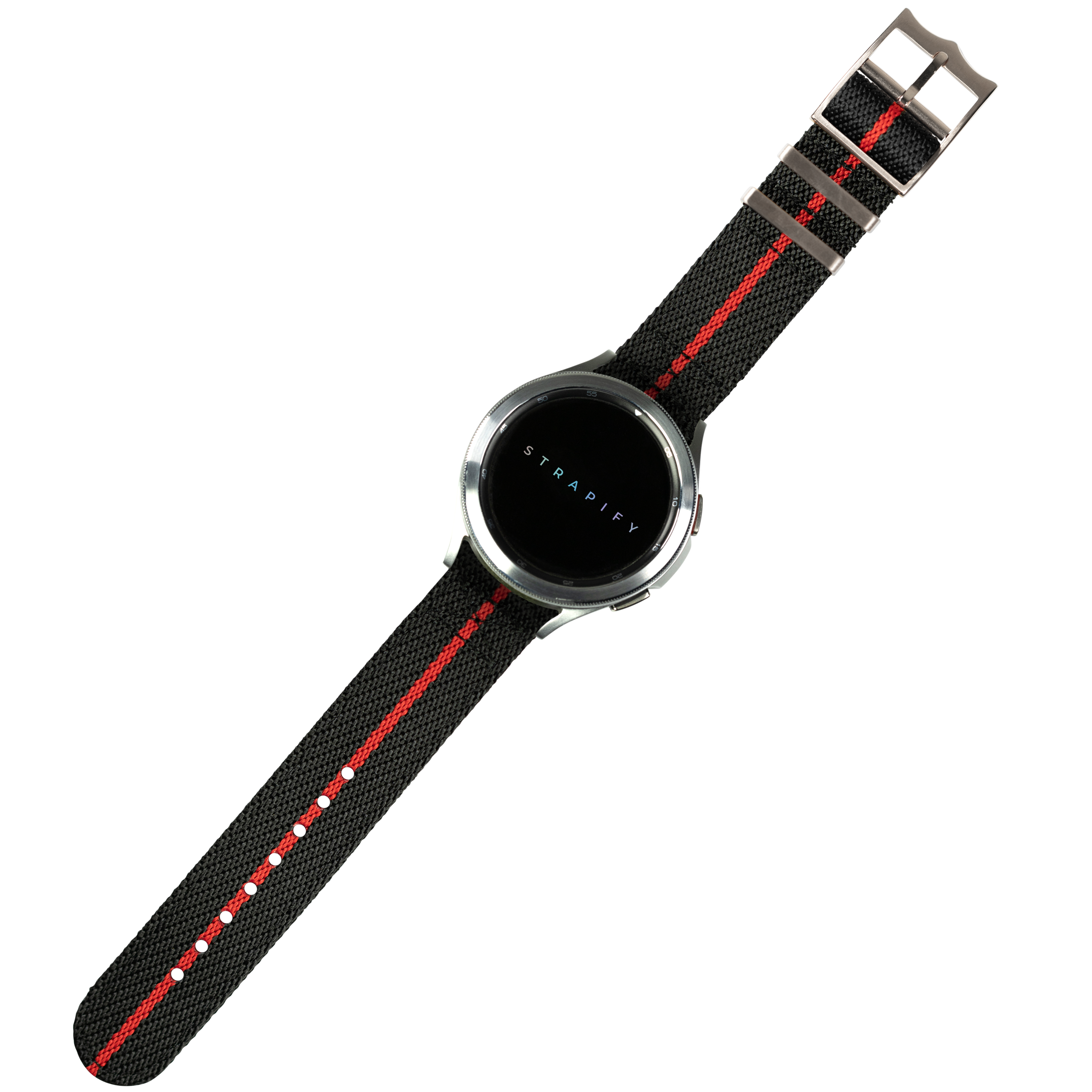 [Fitbit Versa 3 & 4/Sense 1 & 2] Cross Militex - Black / Red [Black Hardware]