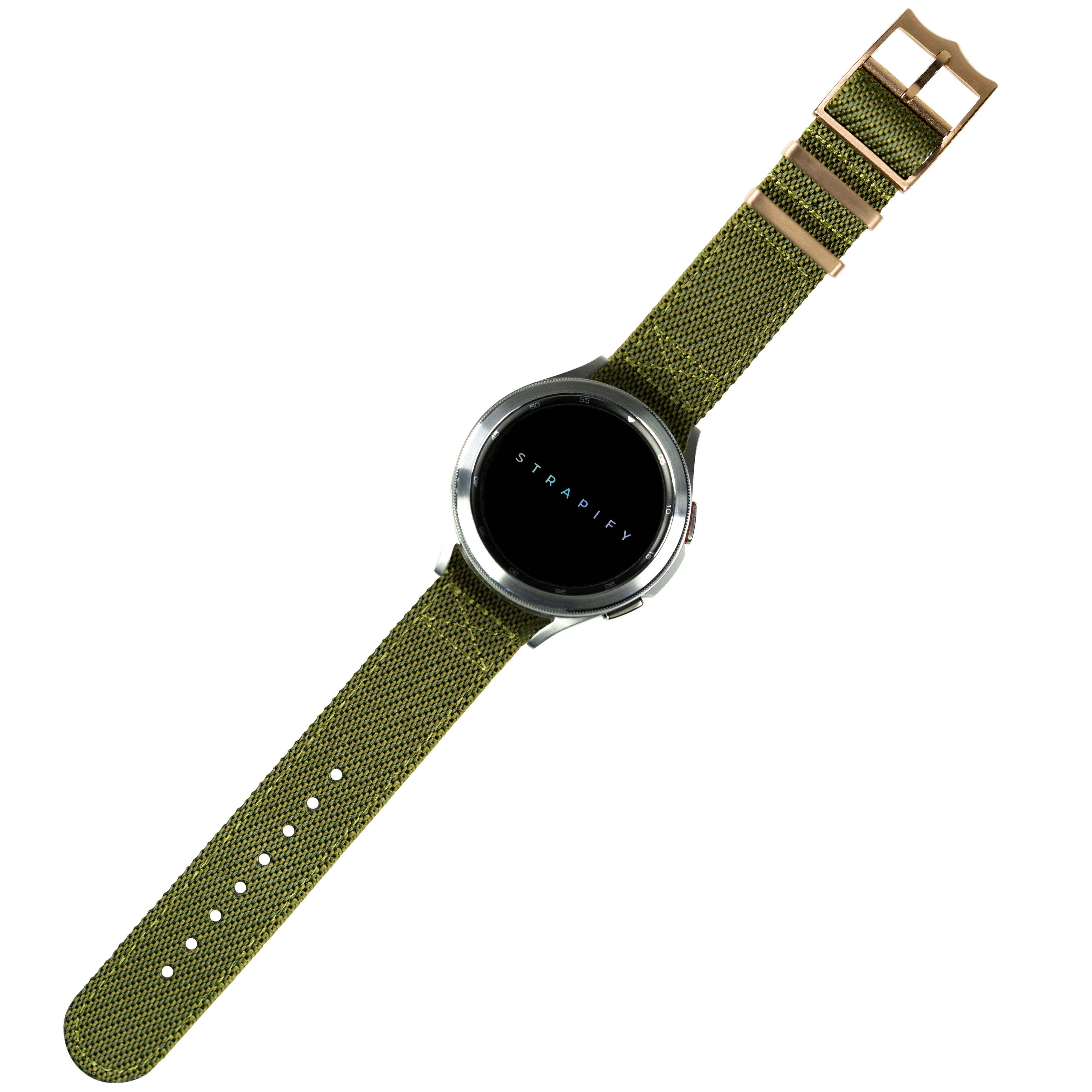 [Fitbit Versa 3 & 4/Sense 1 & 2] Cross Militex - Army Green [Rose Gold Hardware]