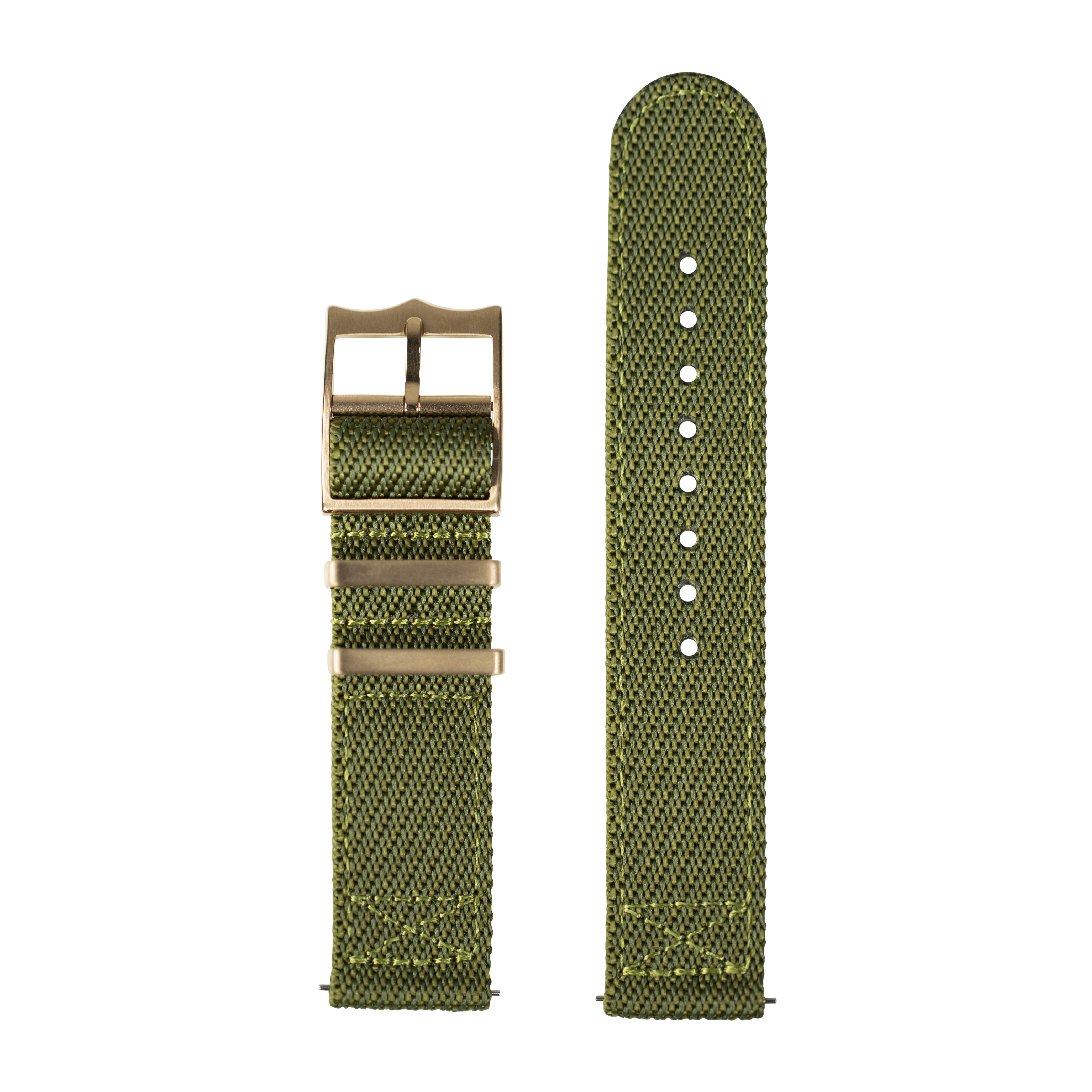 [Fitbit Versa 3 & 4/Sense 1 & 2] Cross Militex - Army Green [Rose Gold Hardware]