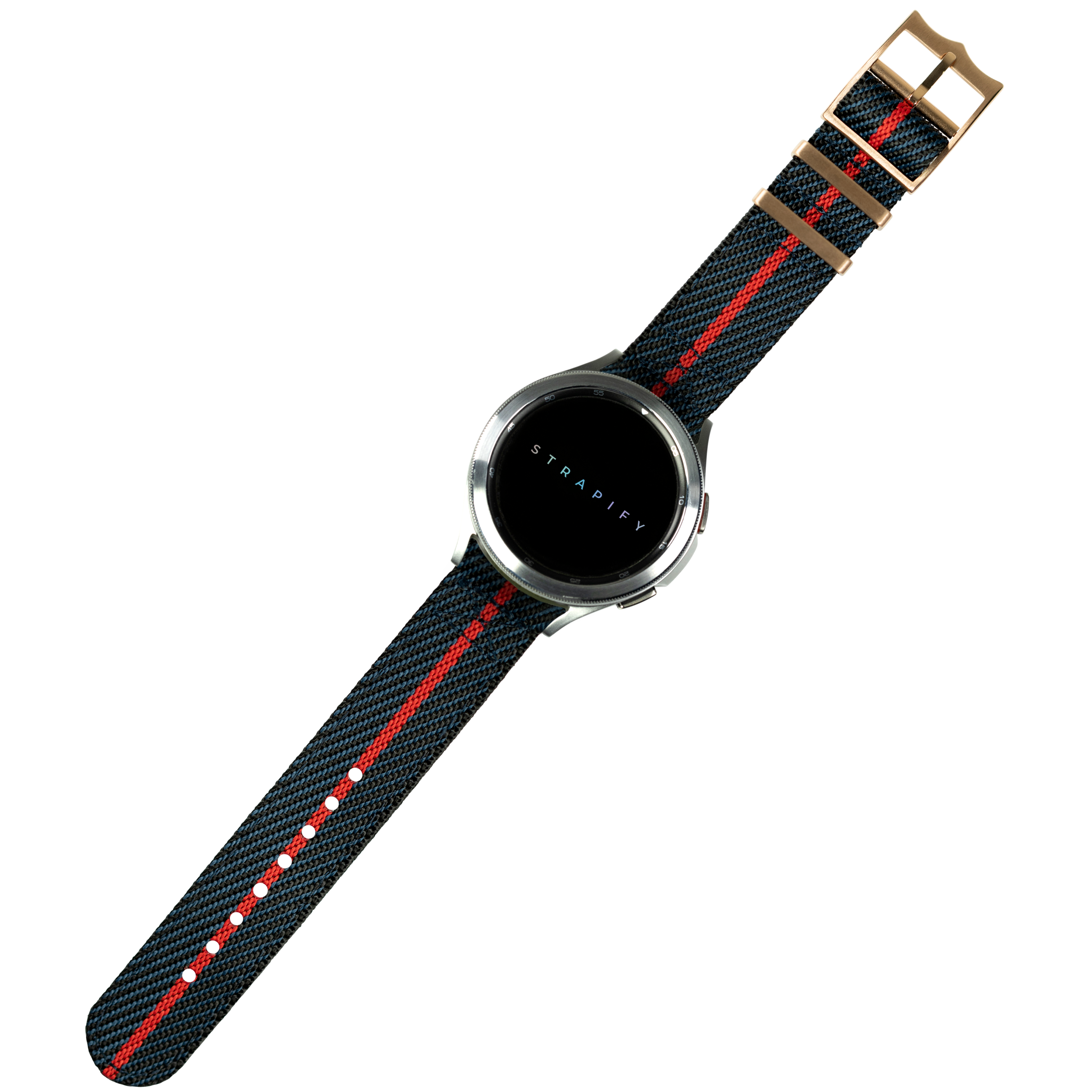 [Tissot Prx 40] Cross Militex - Night Blue / Red [Rose Gold Hardware]