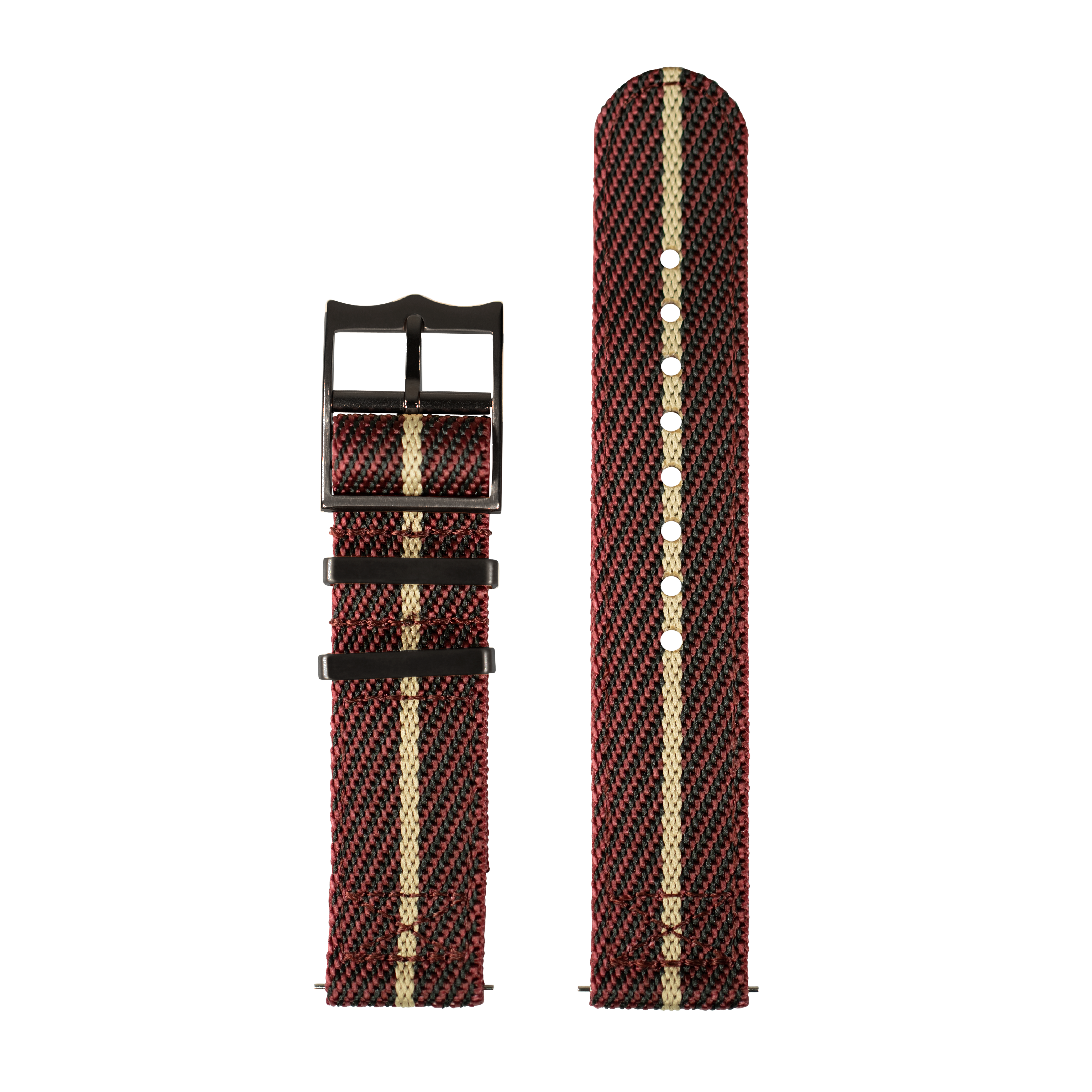 [QuickFit] Cross Militex - Wine Red / Wheat [Black Hardware] 22mm