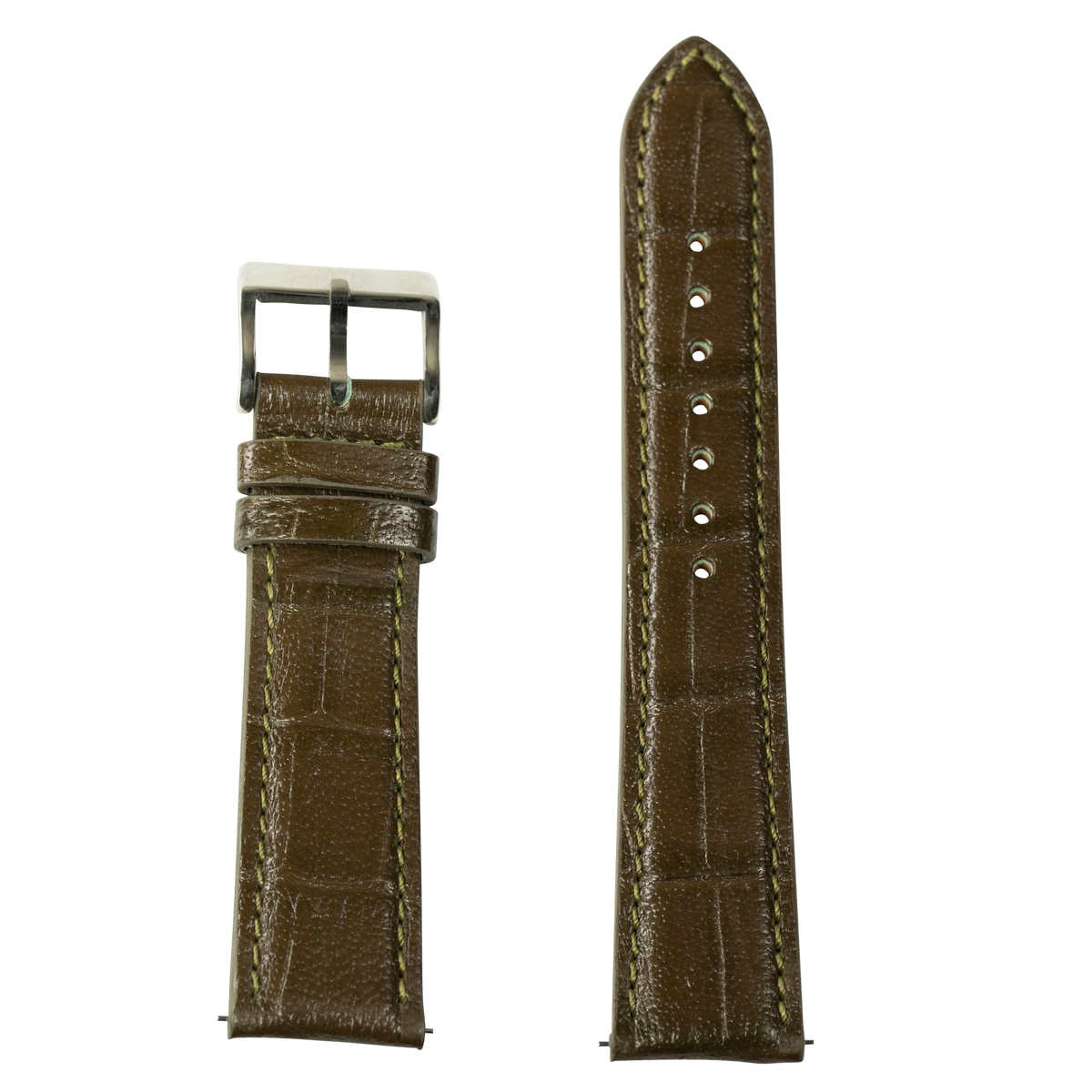 Alligator Leather - Olive Green for Pixel Watch 1-5 41mm