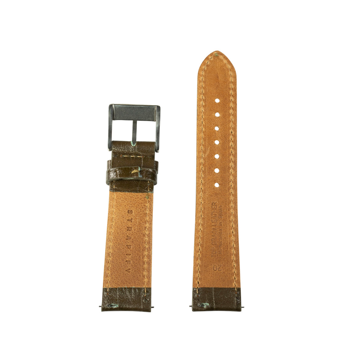 Alligator Leather - Olive Green for Pixel Watch 3-5 45mm