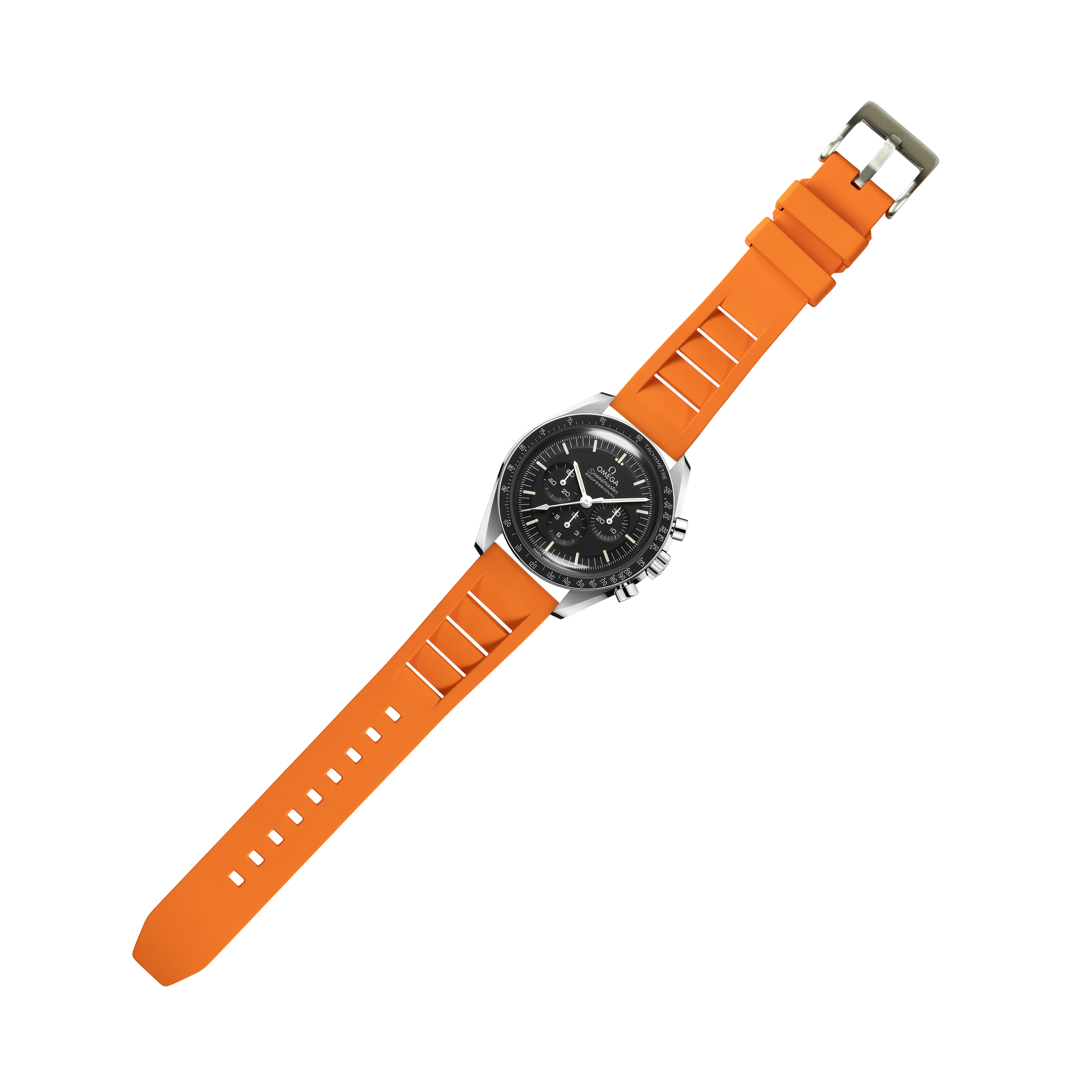 [Tissot Prx 40] Shark Fin FKM Rubber - Orange