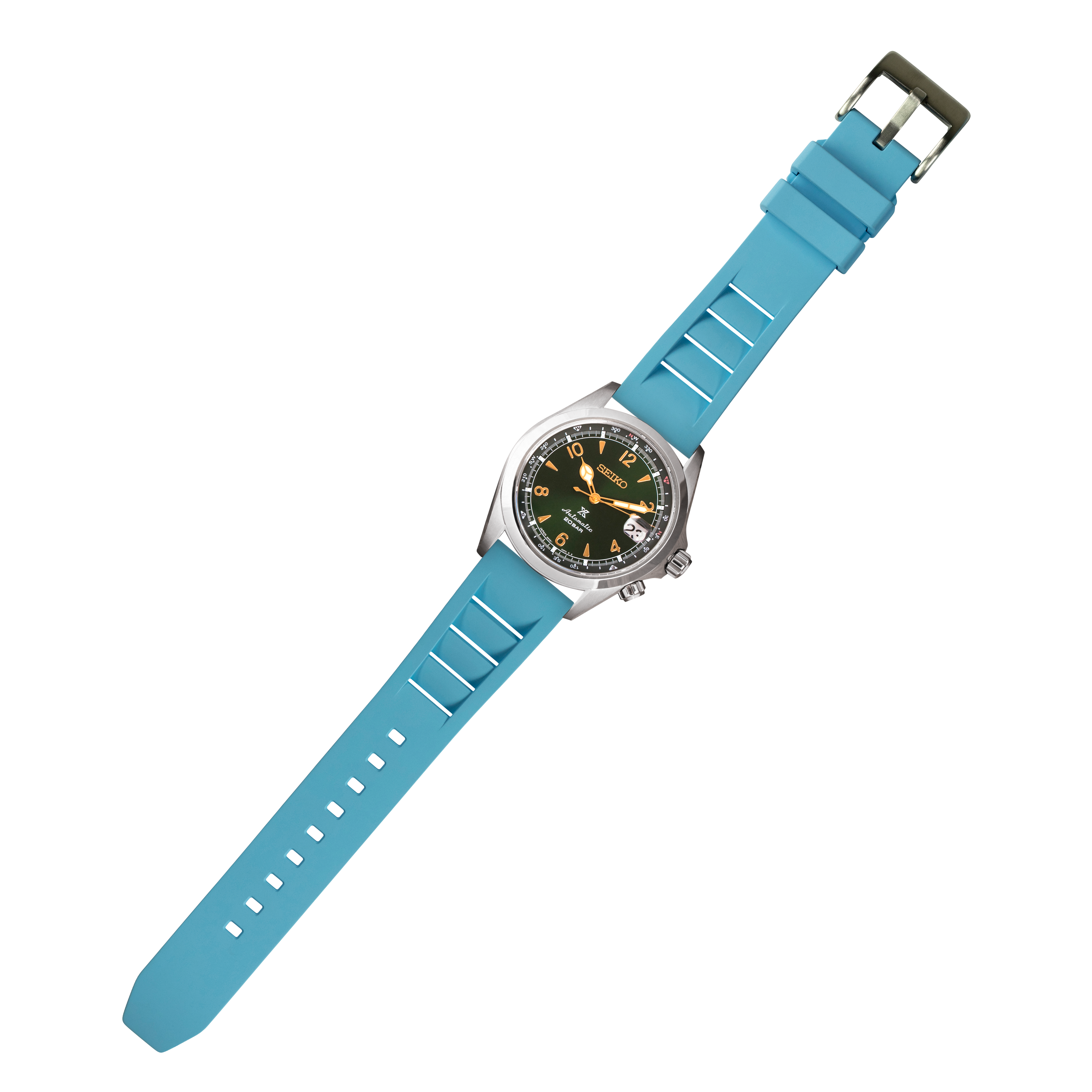 [Tissot Prx 40] Shark Fin FKM Rubber - Sky Blue