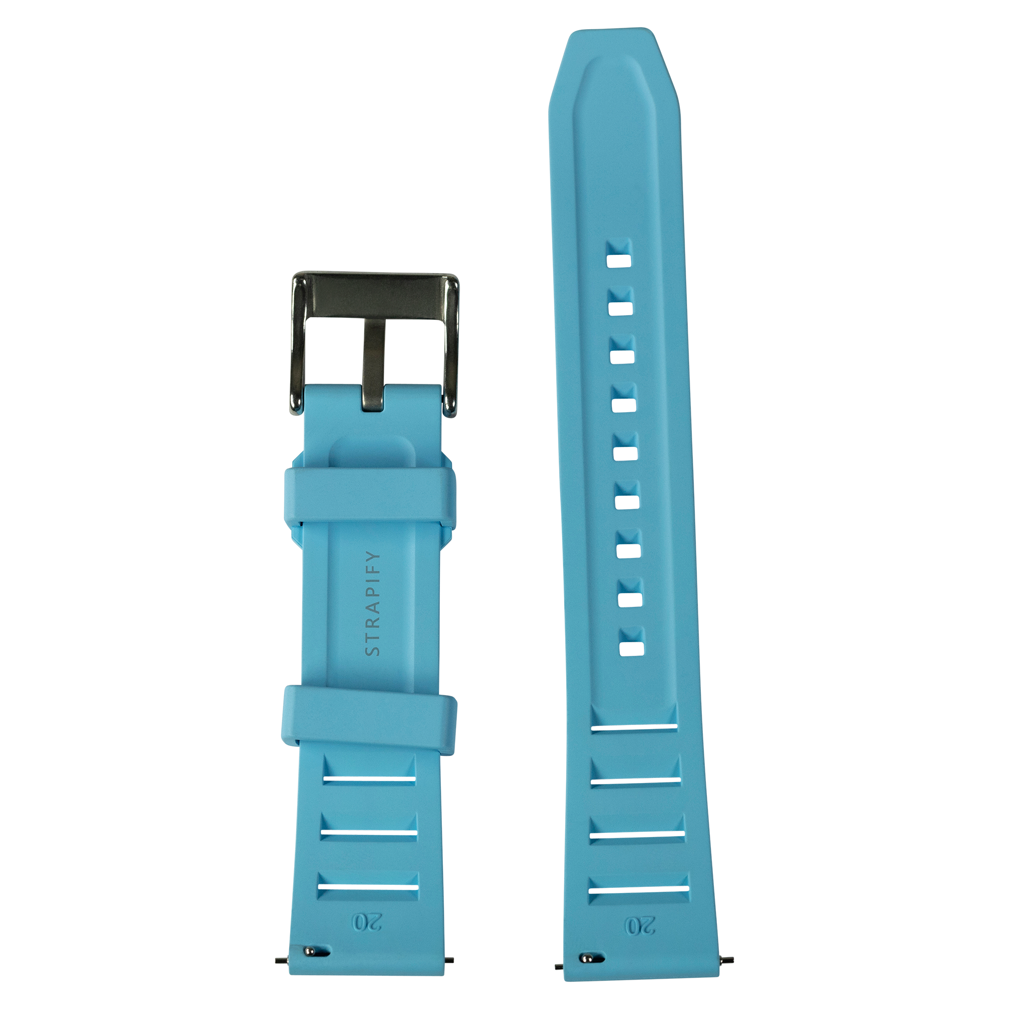 [Tissot Prx 40] Shark Fin FKM Rubber - Sky Blue