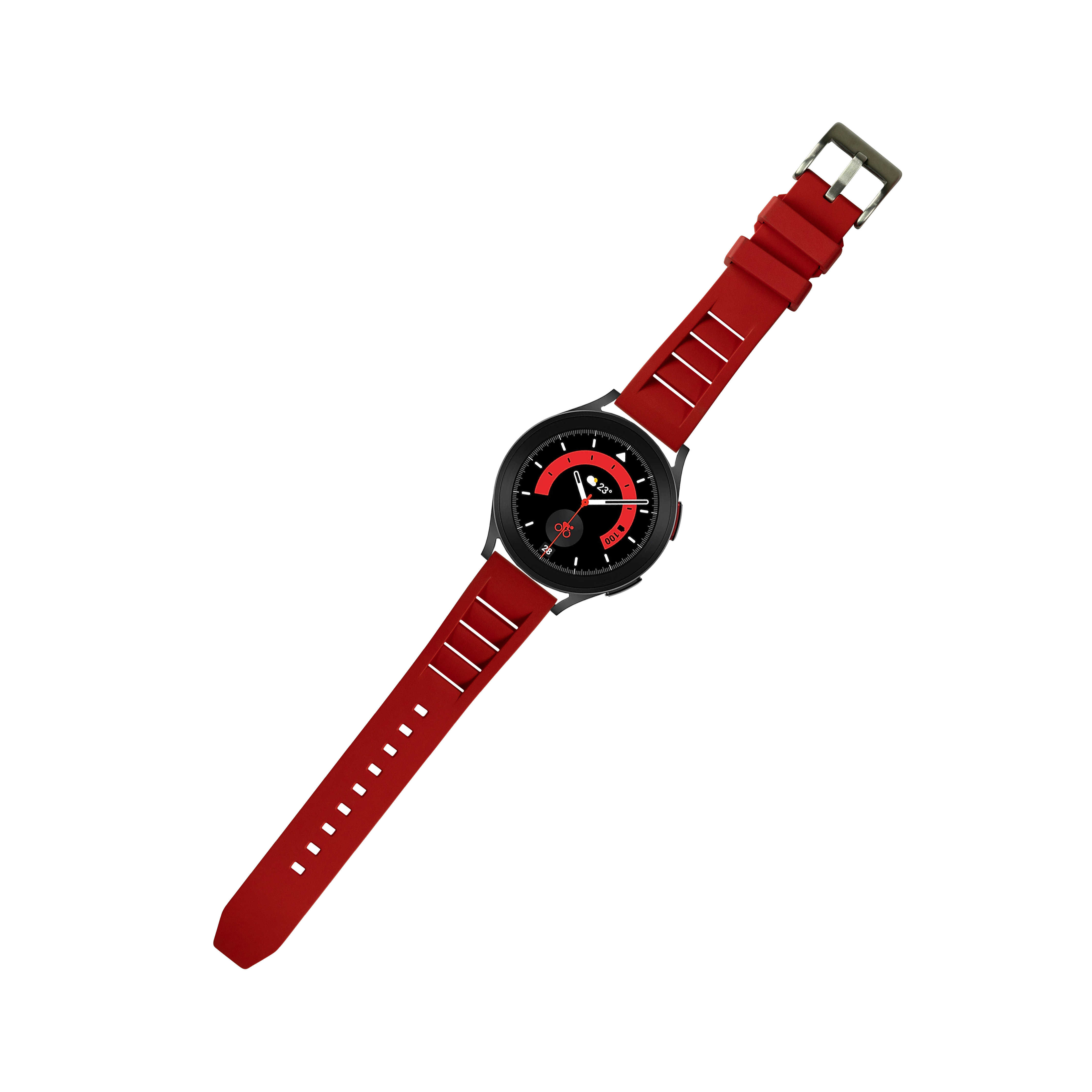 [Tissot Prx 40] Shark Fin FKM Rubber - Red